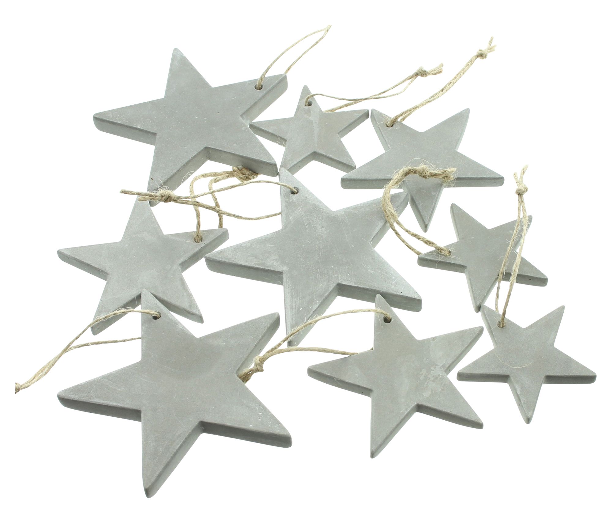 Acheter Lot de 9 suspensions étoiles "Grey"  dans la boutique en ligne de Frank Flechtwaren pour Décorations pour sapins de Noël
