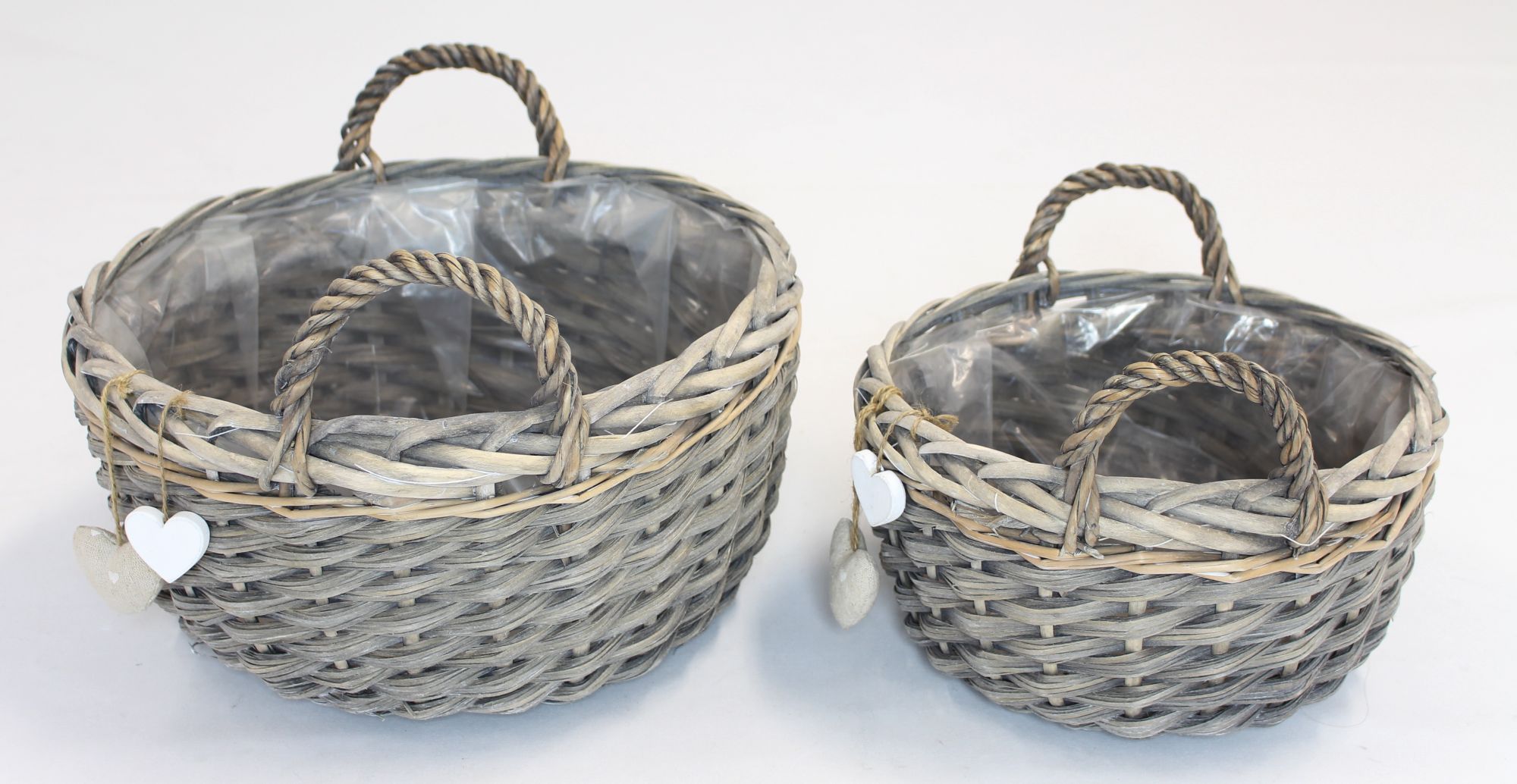 Acheter Lot de 2 jardinières "coeurs"  dans la boutique en ligne de Frank Flechtwaren pour Pâques
