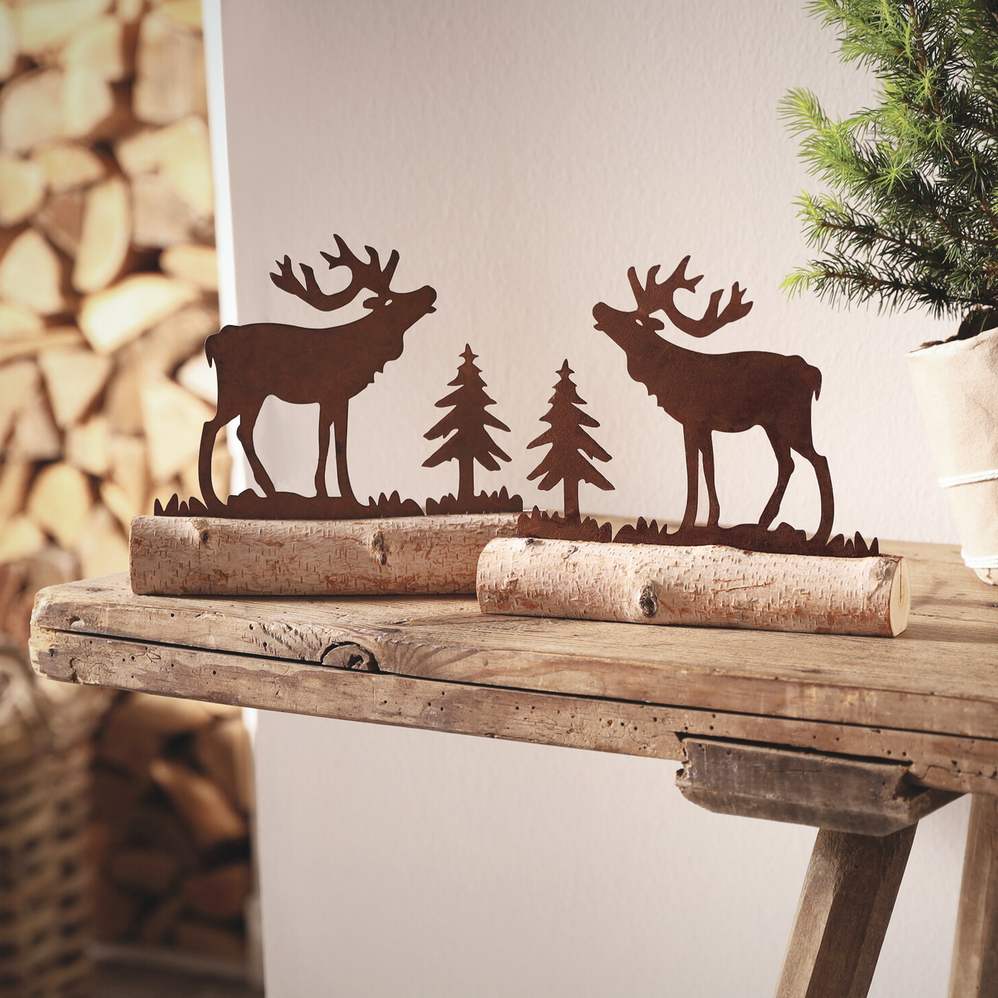Acheter Lot de 2 décorations "élan de la forêt"  dans la boutique en ligne de Frank Flechtwaren