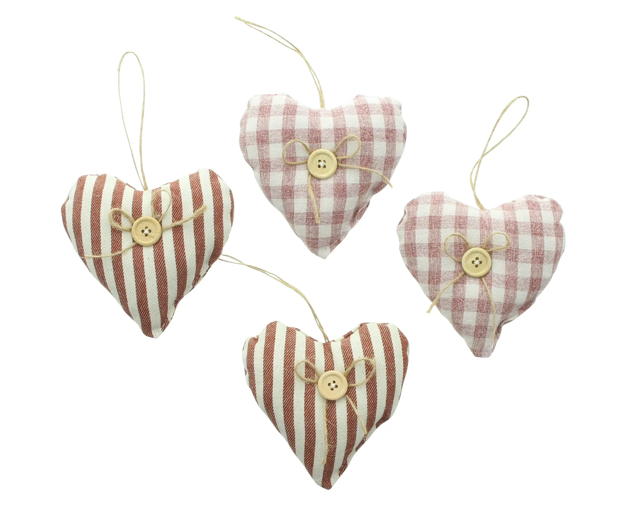 Acheter Lot de 4 suspensions "coeurs boutons"  dans la boutique en ligne de Frank Flechtwaren pour Charme champêtre