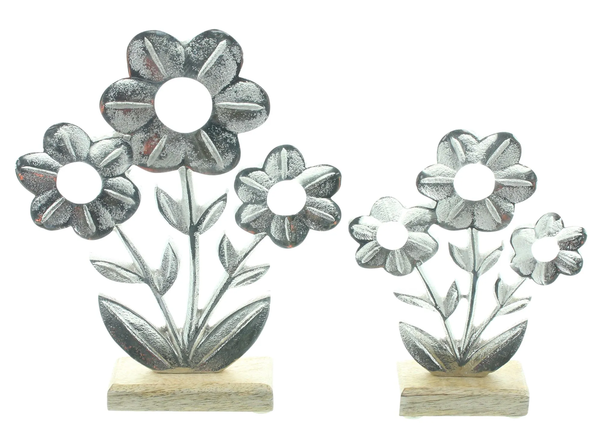 Acheter Lot de 2 fleurs "argent"  dans la boutique en ligne de Frank Flechtwaren pour Argent et or