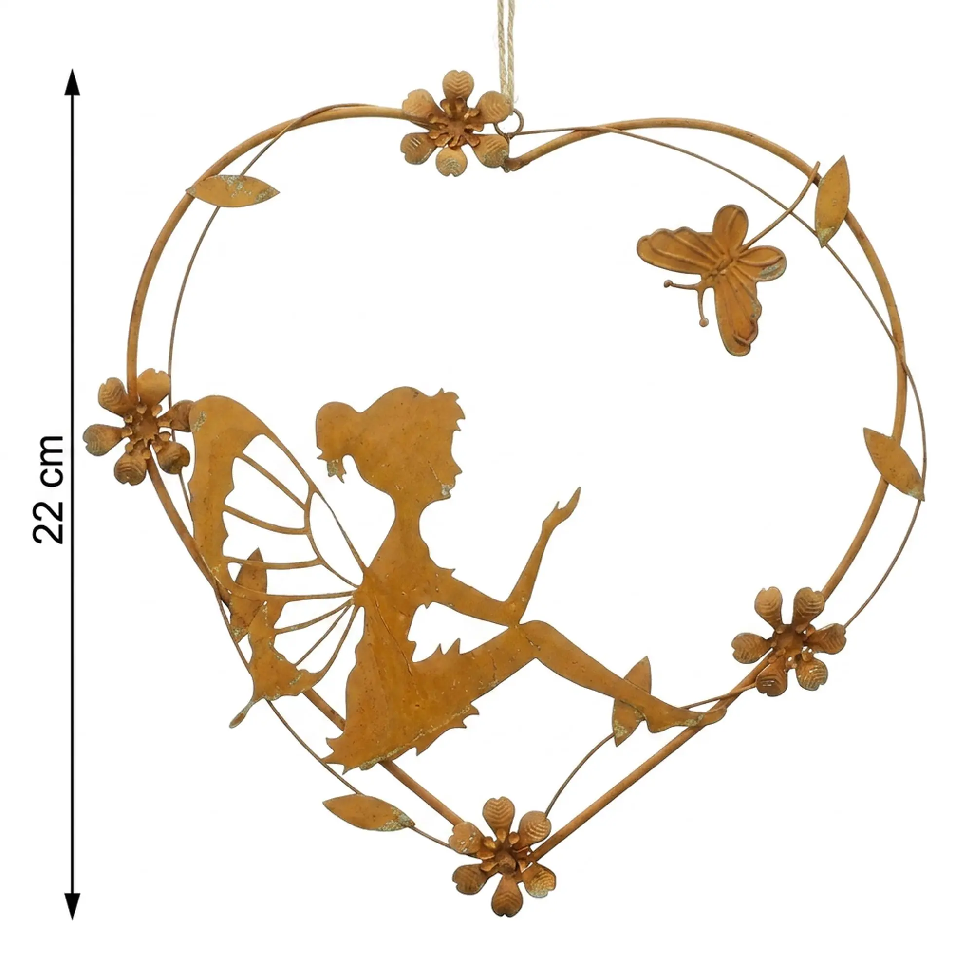 Acheter Suspension coeur "fée"  dans la boutique en ligne de Frank Flechtwaren pour Jardin de Pâques coloré