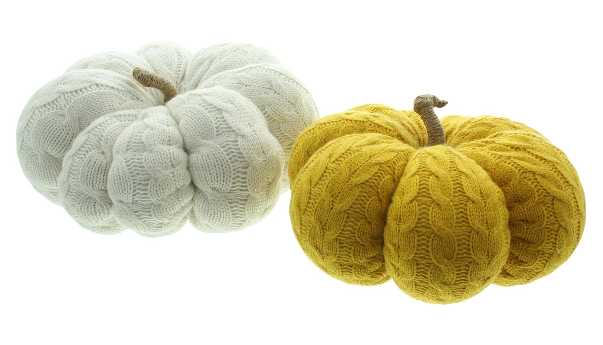 Acheter Lot de 2 citrouilles décoratives "tricot"  dans la boutique en ligne de Frank Flechtwaren pour Série titre automne/hiver