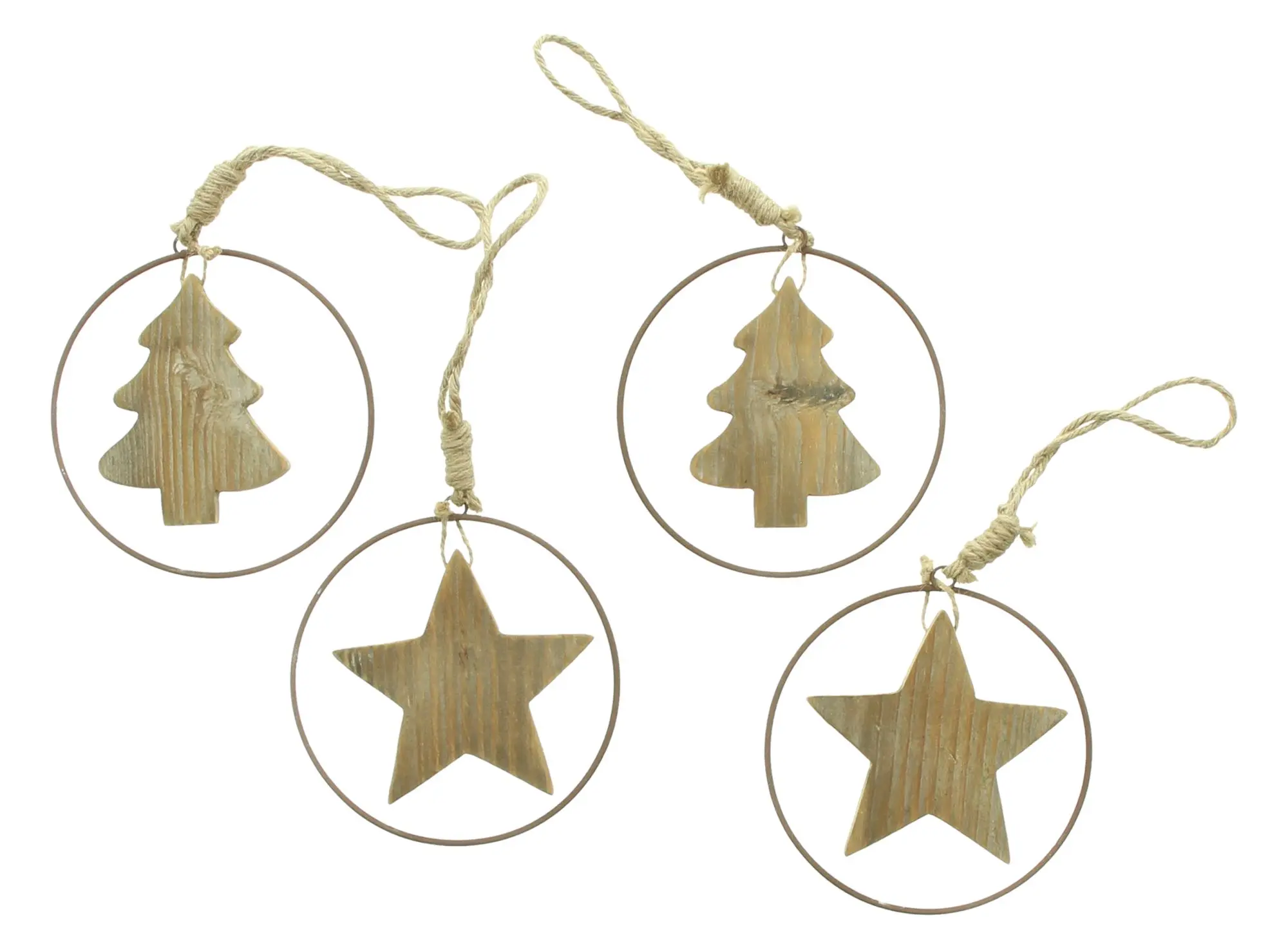 Acheter Lot de 4 suspensions de Noël "étoile &amp; sapin"  dans la boutique en ligne de Frank Flechtwaren pour Décorations pour sapins de Noël