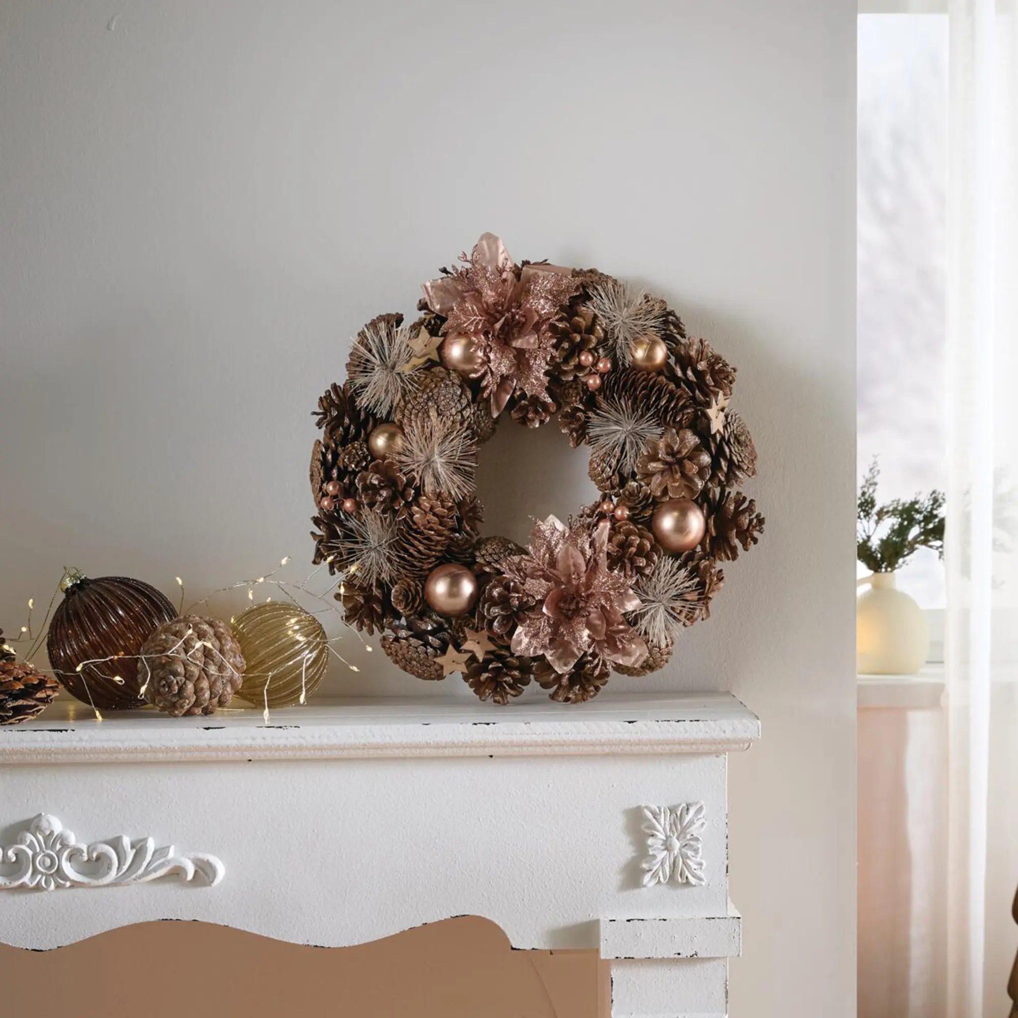 Acheter Couronne de Noël « Rosé »  dans la boutique en ligne de Frank Flechtwaren
