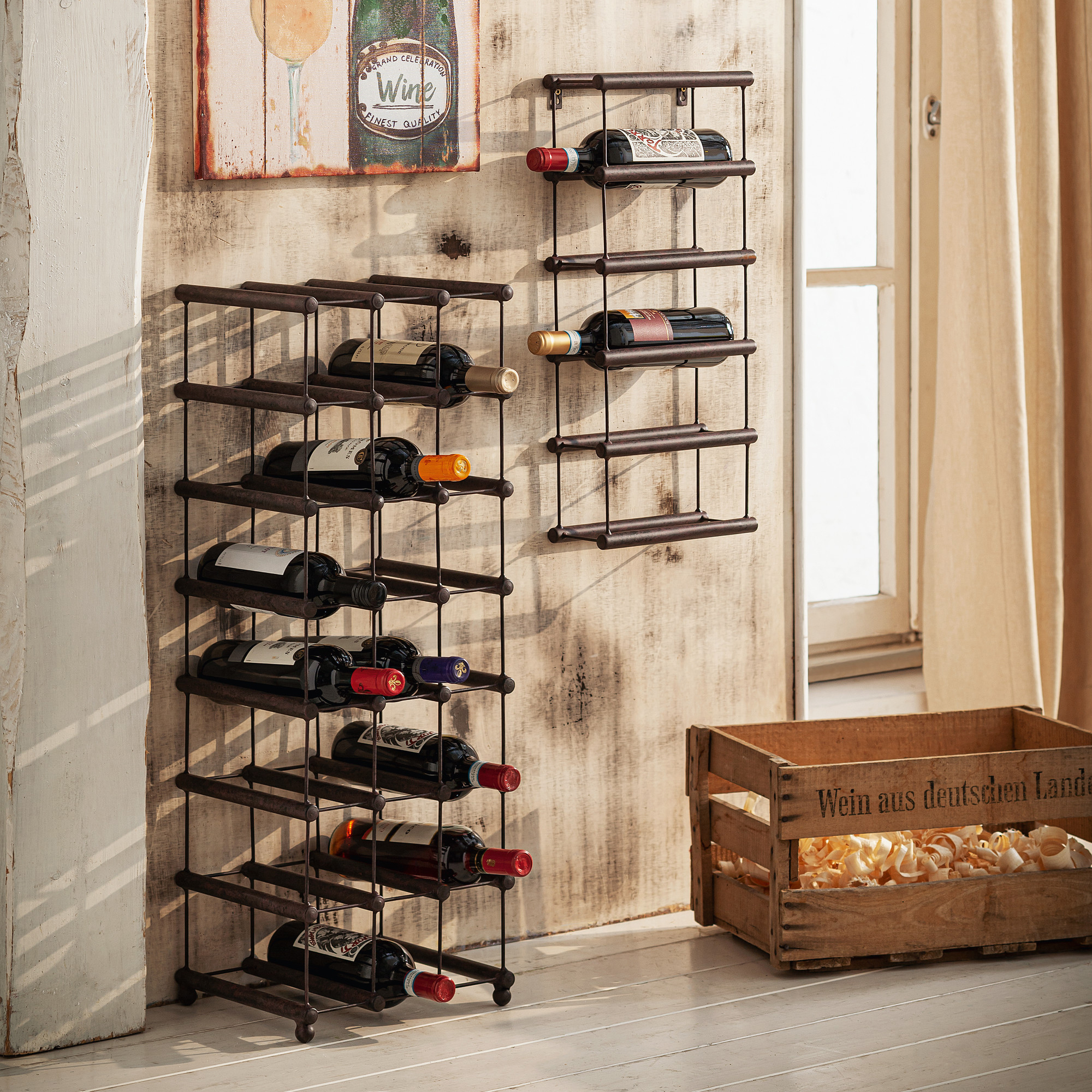 Acheter Étagère à vins "cube" pour 24 bouteilles  dans la boutique en ligne de Frank Flechtwaren
