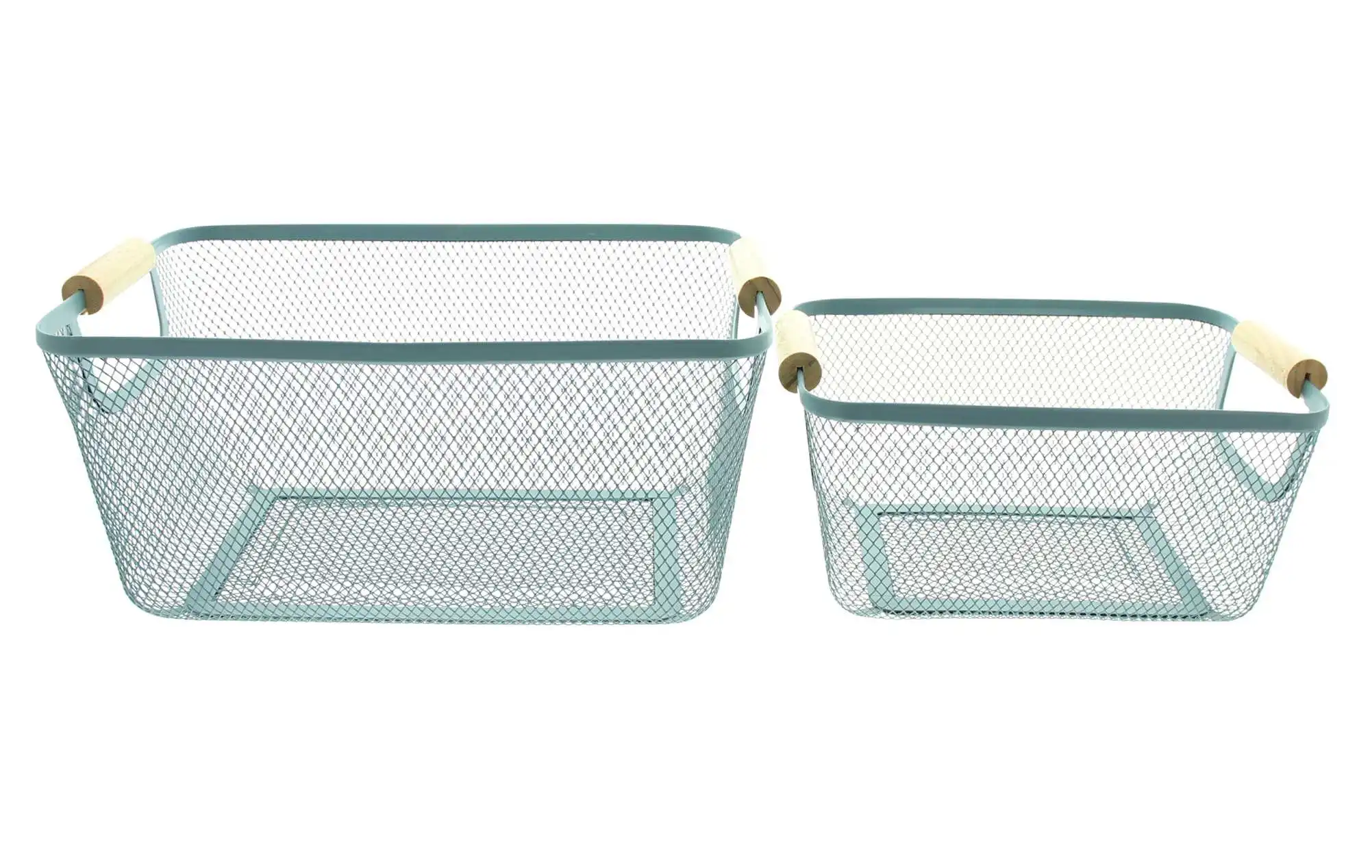 Acheter Lot de 2 corbeilles de rangement "Smoke Blue"  dans la boutique en ligne de Frank Flechtwaren pour Cuisine