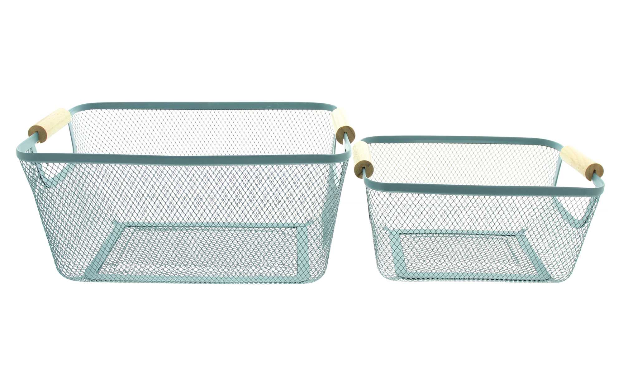 Acheter Lot de 2 corbeilles de rangement "Smoke Blue"  dans la boutique en ligne de Frank Flechtwaren pour Cuisine
