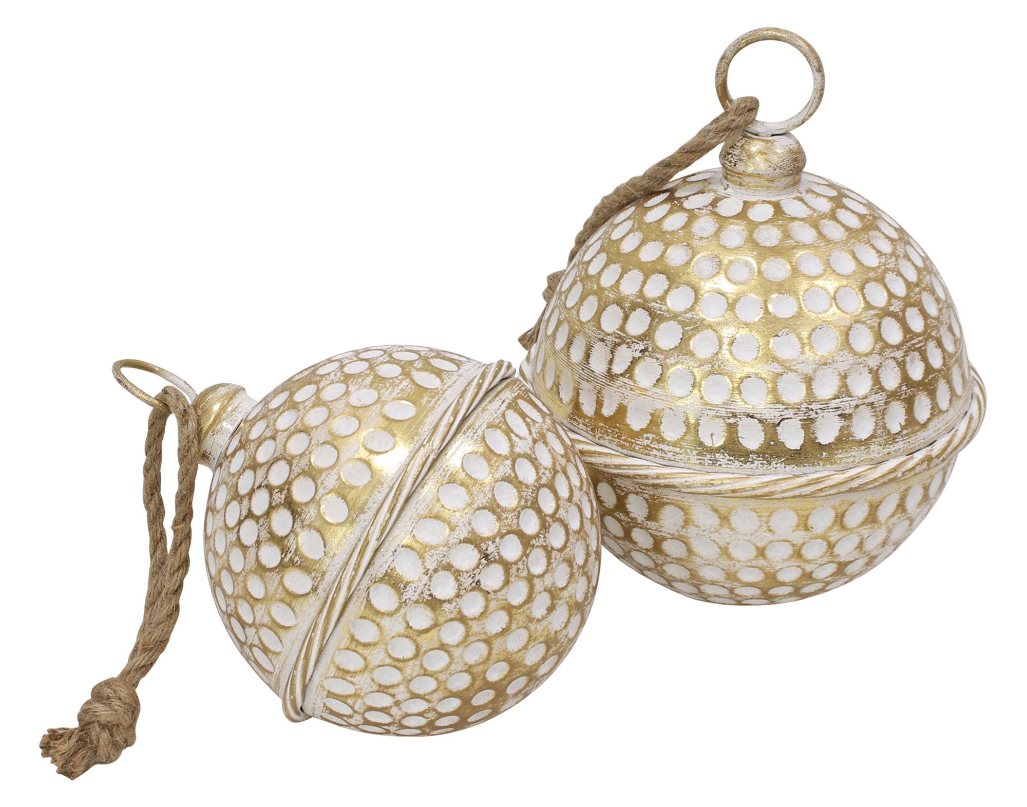 Acheter Cloche de Noël « Golden », lot de 2 dans la boutique en ligne de Frank Flechtwaren pour Boules de Noël décoratives
