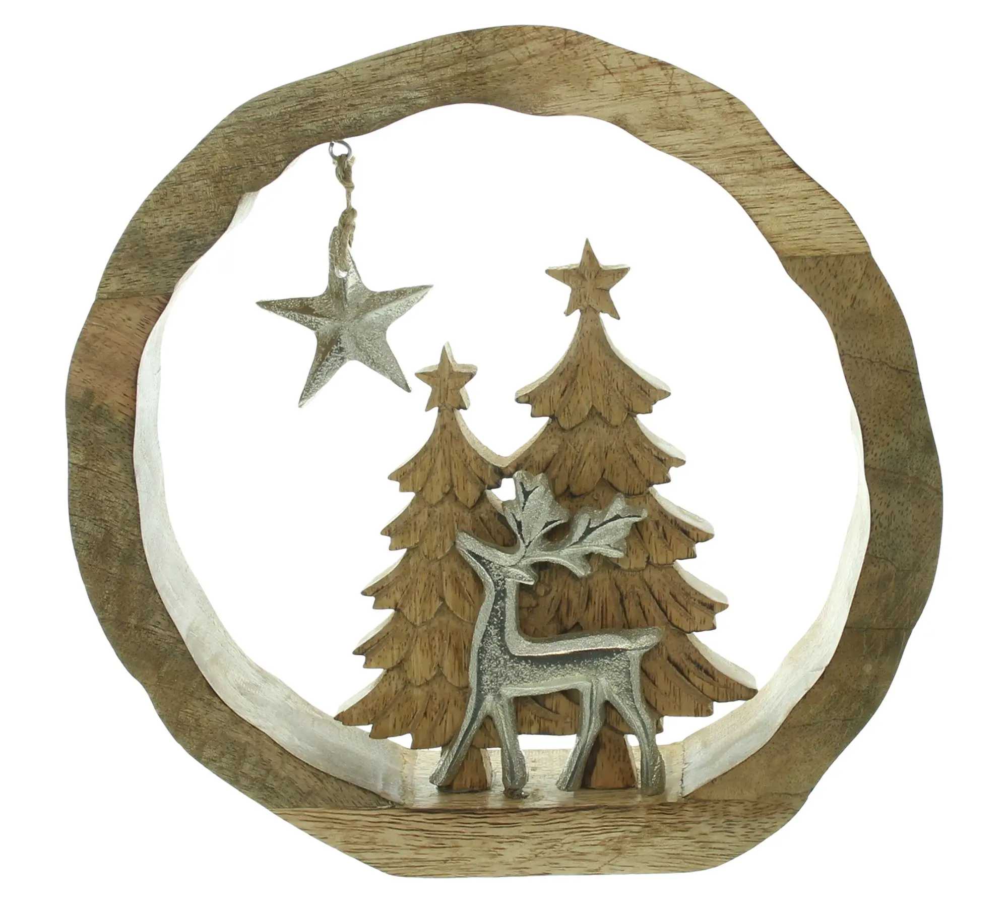 Acheter Couronne en bois « Forêt d'hiver »  dans la boutique en ligne de Frank Flechtwaren pour Anneaux de décoration