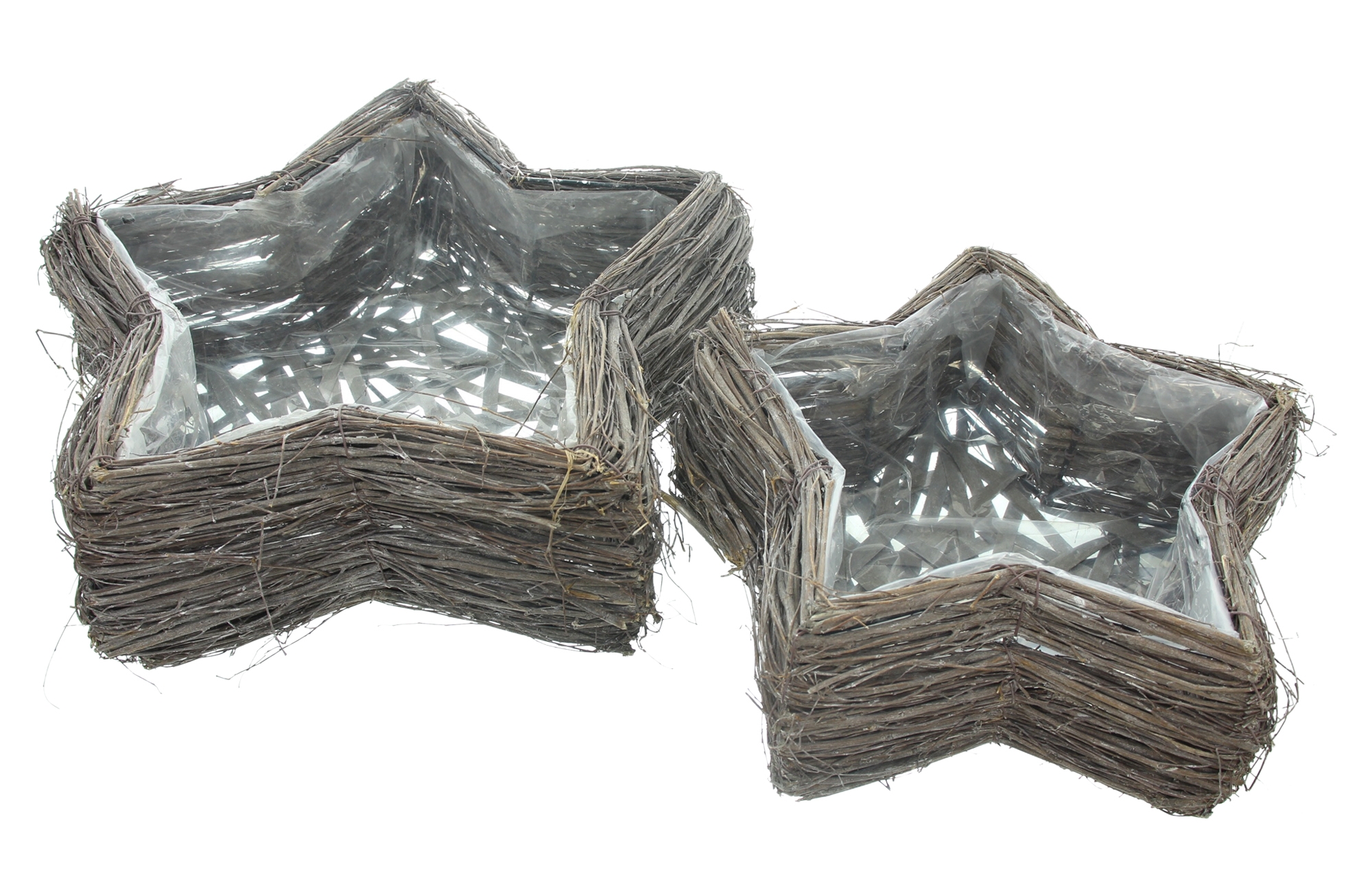 Acheter Lot de 2 jardinières "étoile en brindilles"  dans la boutique en ligne de Frank Flechtwaren
