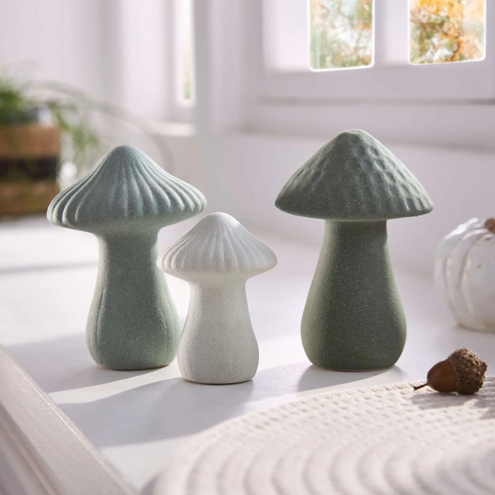 Acheter Lot de 3 champignons "vert"  dans la boutique en ligne de Frank Flechtwaren