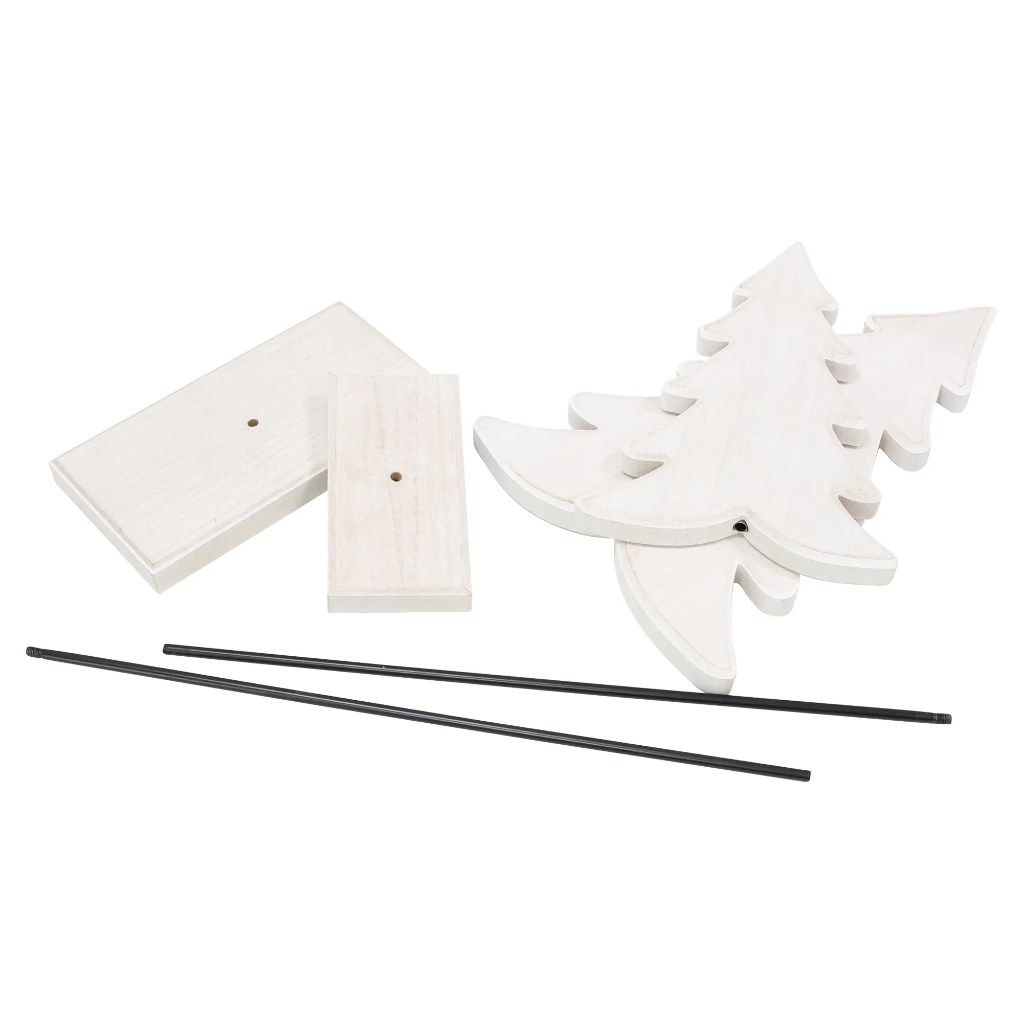 Acheter Sapin en bois « White washed », lot de 2 dans la boutique en ligne de Frank Flechtwaren pour Sapins