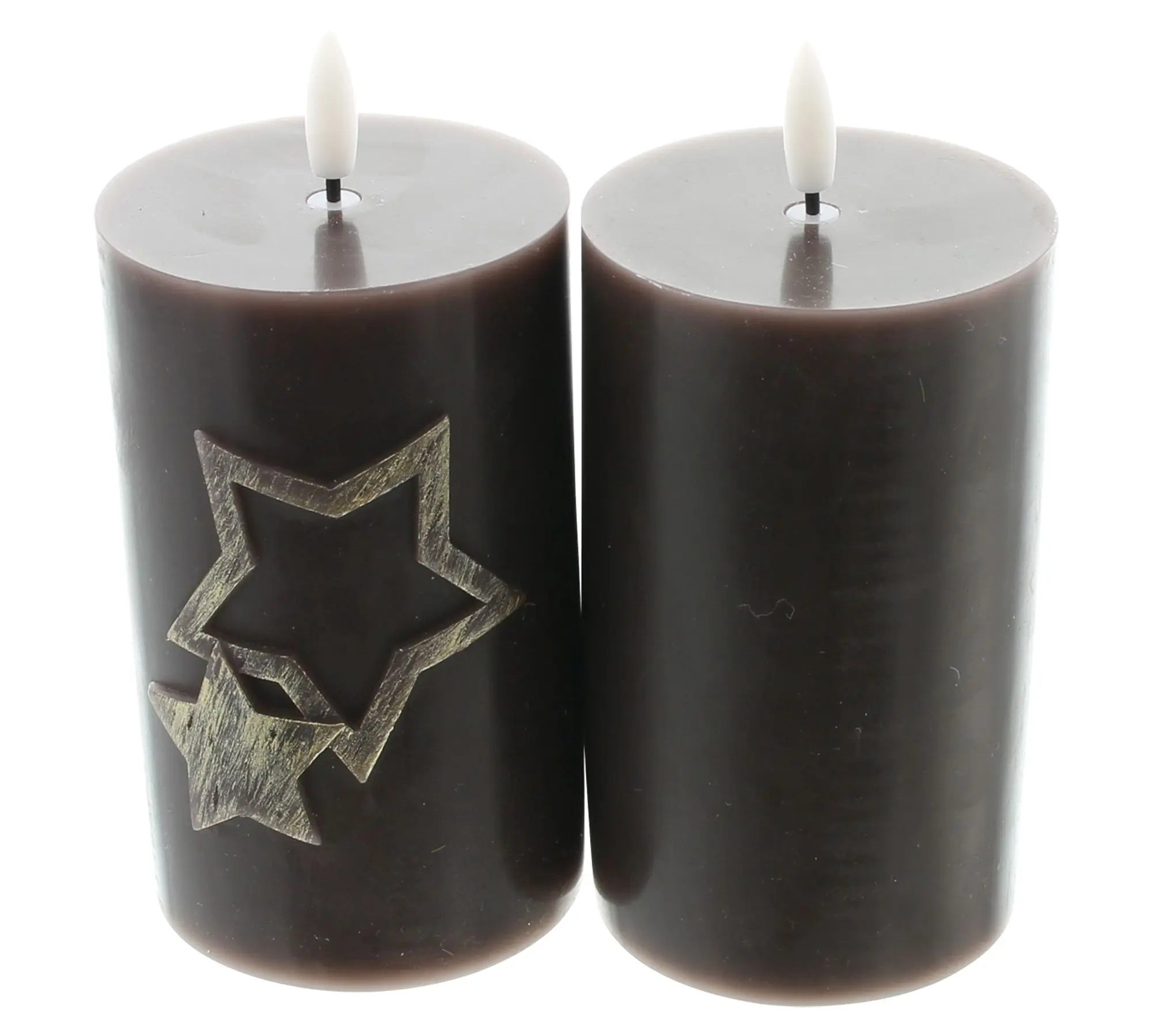 Acheter Lot de 2 bougies LED "étoiles", brun  dans la boutique en ligne de Frank Flechtwaren pour Bougies &amp; LEDs