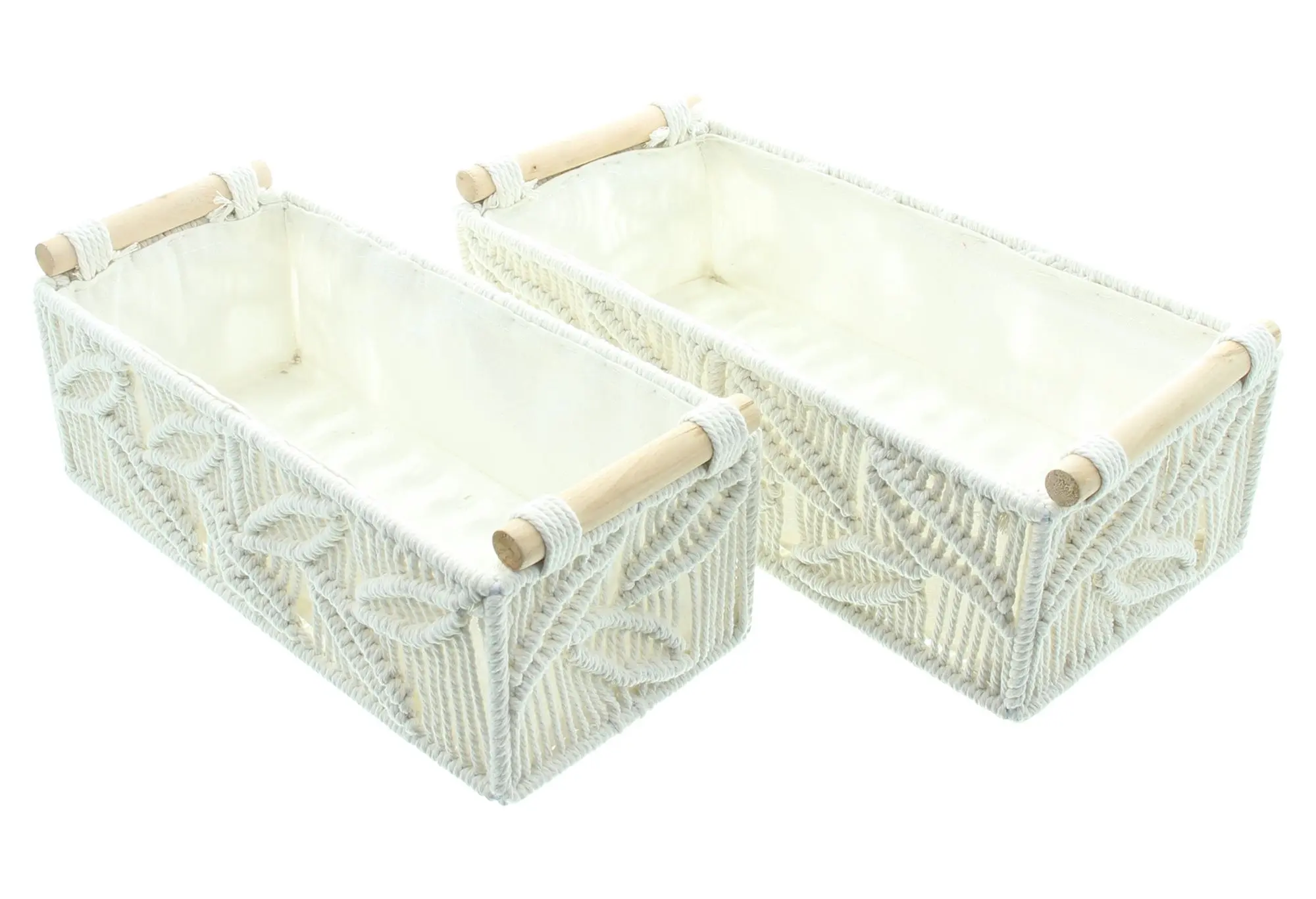 Acheter Lot de 2 paniers textile "structure feuilles" dans la boutique en ligne de Frank Flechtwaren pour Paniers de remplissage & universels Acheter Lot de 2 paniers textile "structure feuilles" dans la boutique en ligne de Frank Flechtwaren pour Paniers de remplissage & universels