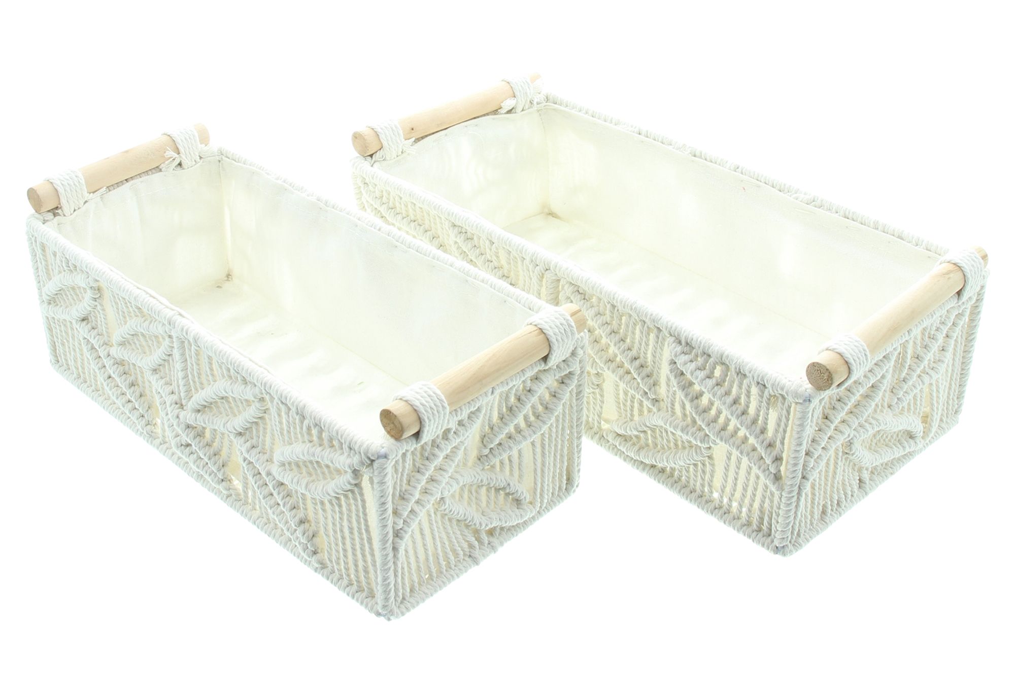 Acheter Lot de 2 paniers textile "structure feuilles" dans la boutique en ligne de Frank Flechtwaren pour Paniers de remplissage & universels Acheter Lot de 2 paniers textile "structure feuilles" dans la boutique en ligne de Frank Flechtwaren pour Paniers de remplissage & universels