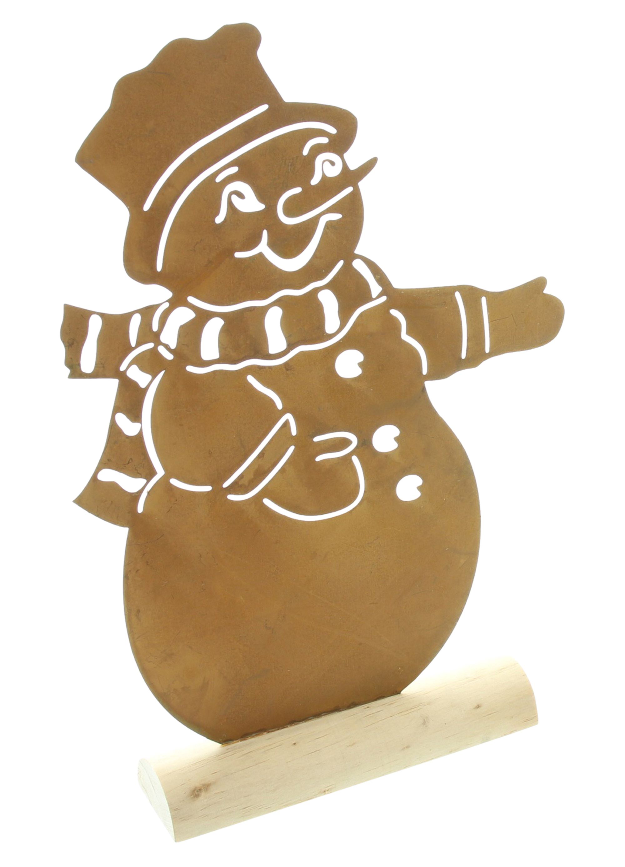 Acheter Décoration métallique "bonhomme de neige"  dans la boutique en ligne de Frank Flechtwaren pour Figurines