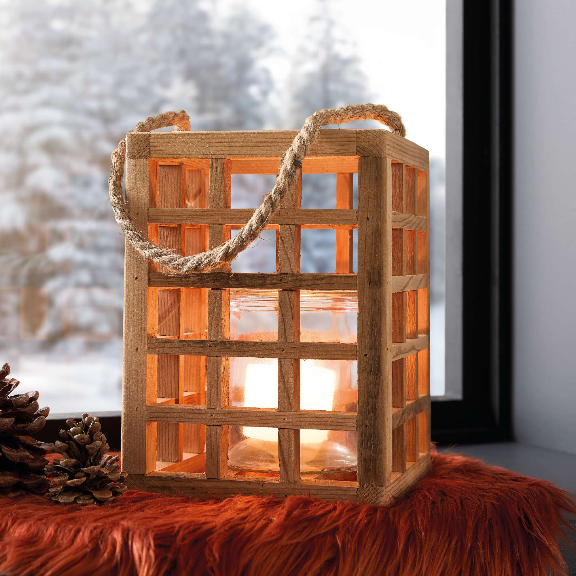 Acheter Photophore "Wood"  dans la boutique en ligne de Frank Flechtwaren