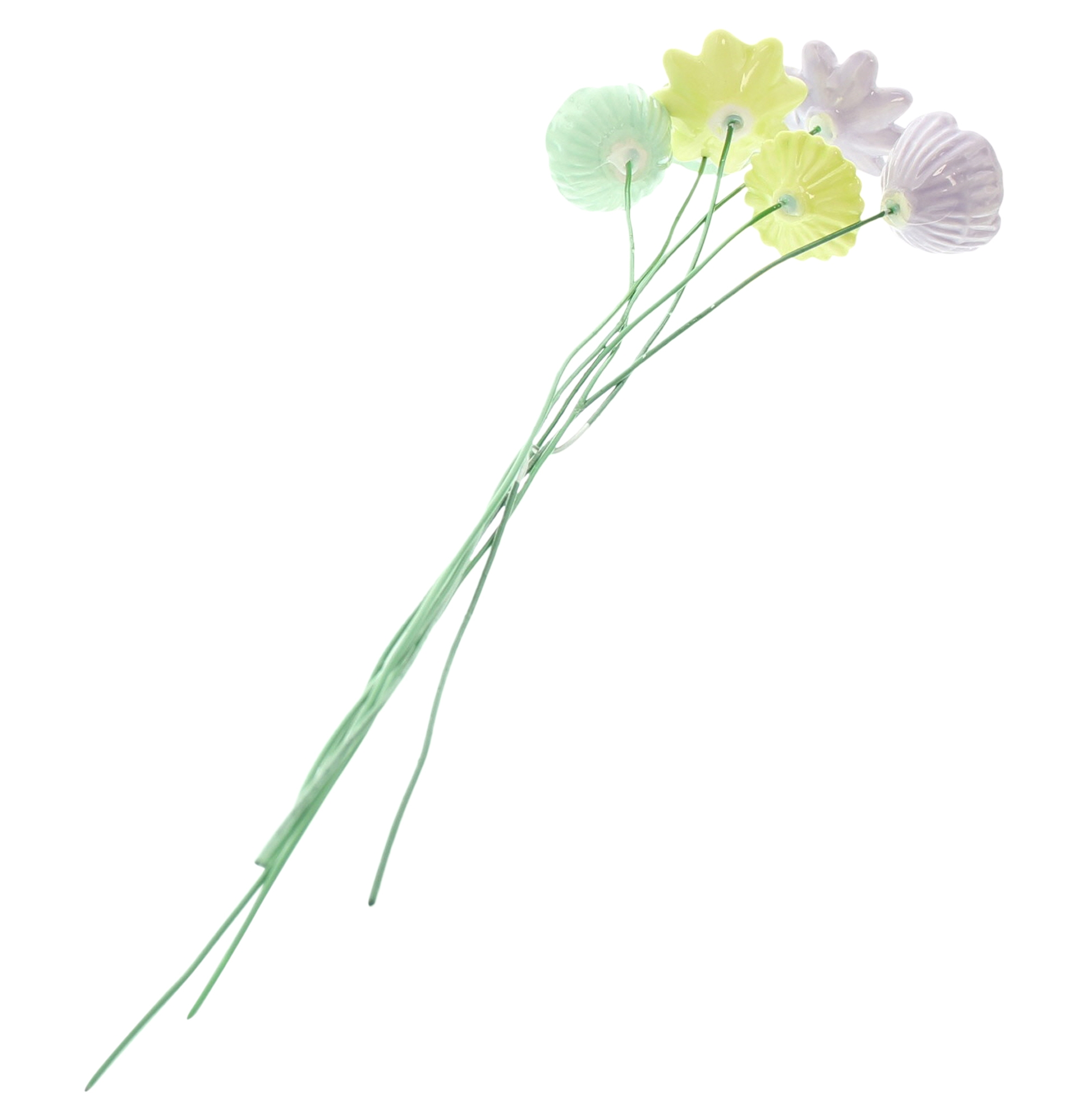 Acheter Lot de 6 pics "fleurs pastel"  dans la boutique en ligne de Frank Flechtwaren pour Pâques colorée