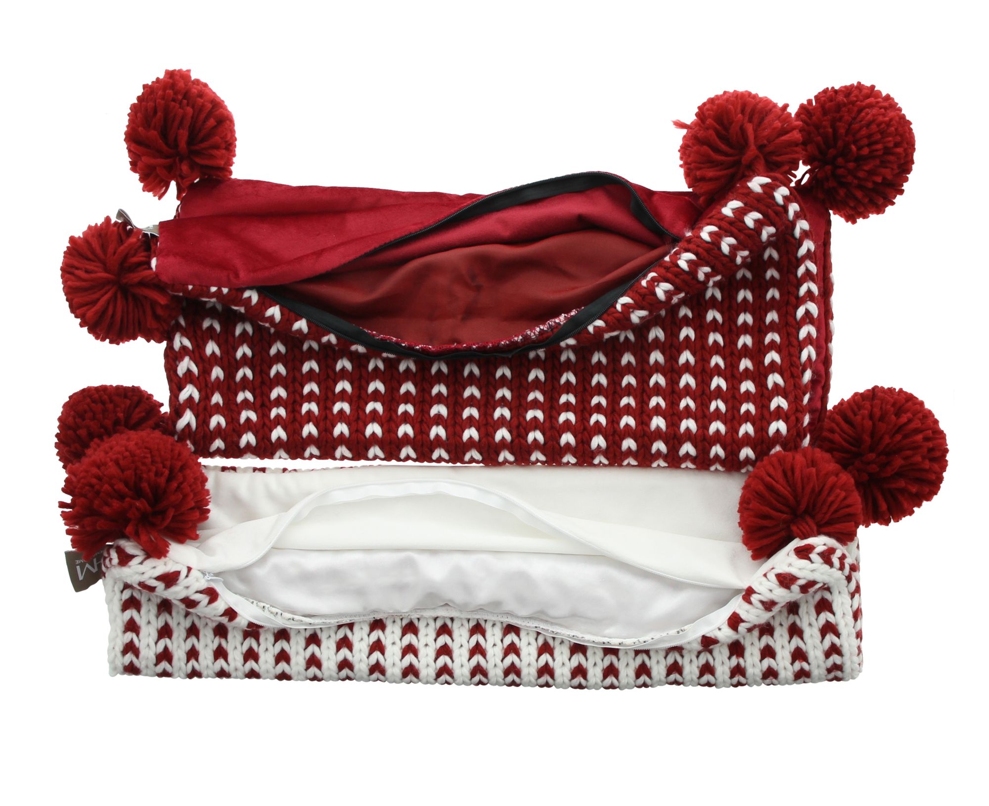 Acheter Lot de 2 housses de coussin "pompon" dans la boutique en ligne de Frank Flechtwaren pour Noël Acheter Lot de 2 housses de coussin "pompon" dans la boutique en ligne de Frank Flechtwaren pour Noël