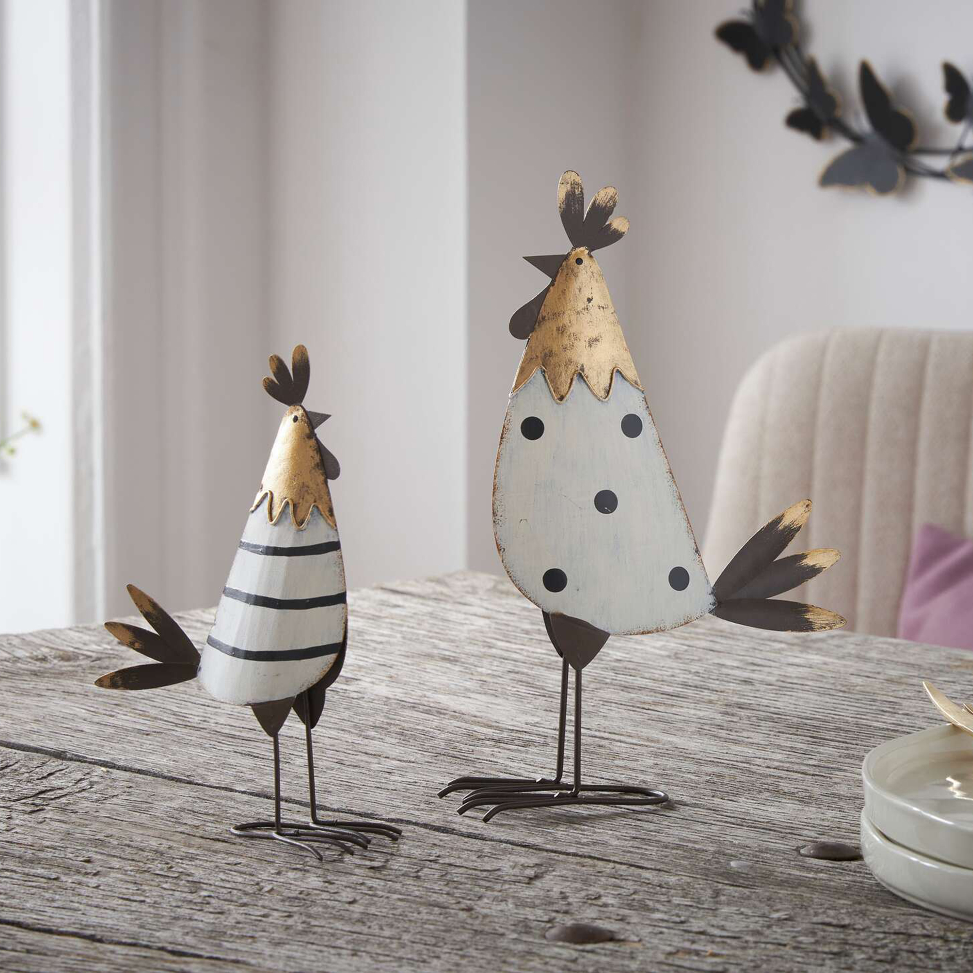 Acheter Lot de 2 figurines "poule &amp; coq"  dans la boutique en ligne de Frank Flechtwaren