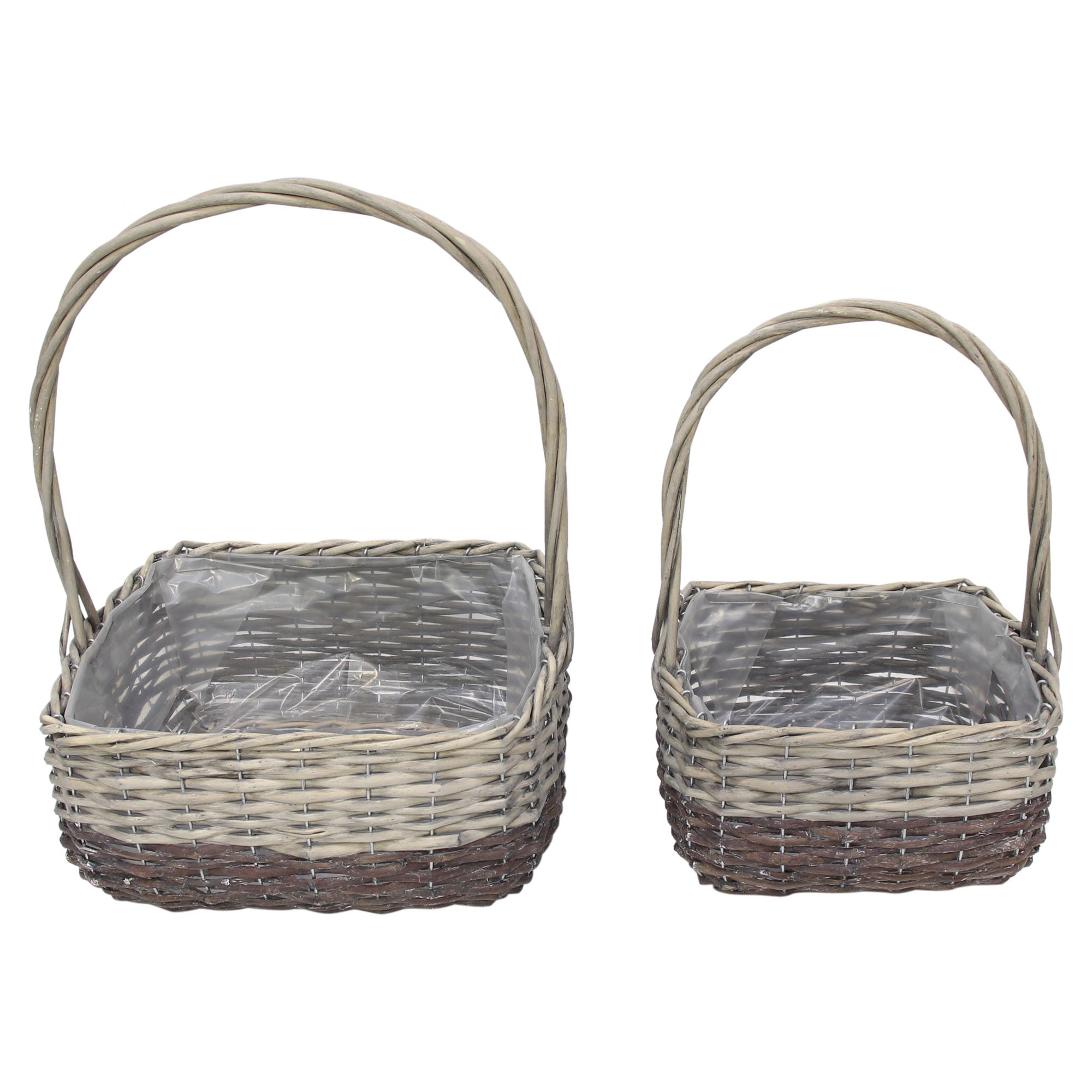 Acheter Lot de 2 paniers à plantes "Saule gris"  dans la boutique en ligne de Frank Flechtwaren pour Jardinières corbeilles