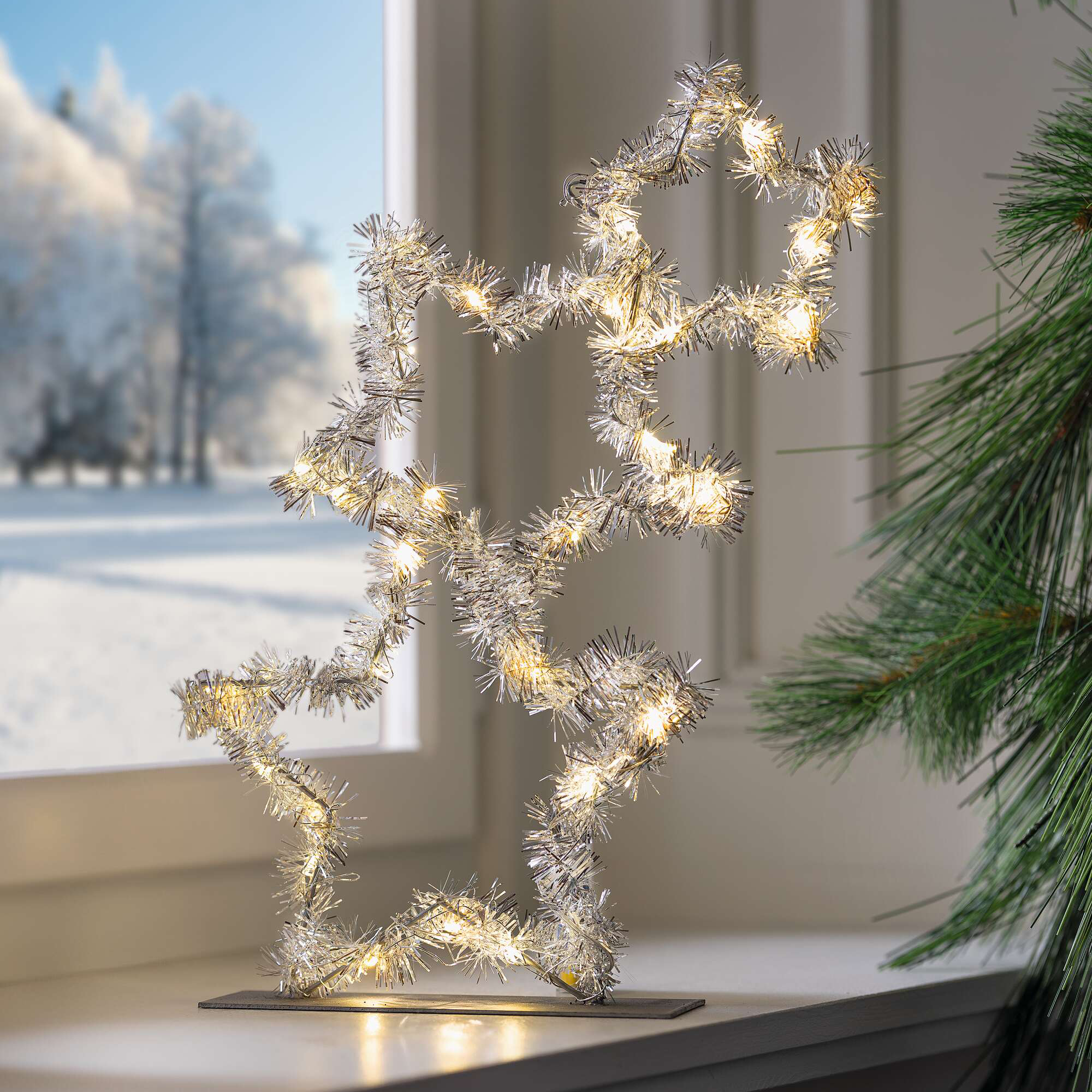 Acheter Étoile LED "scintillement argenté"  dans la boutique en ligne de Frank Flechtwaren