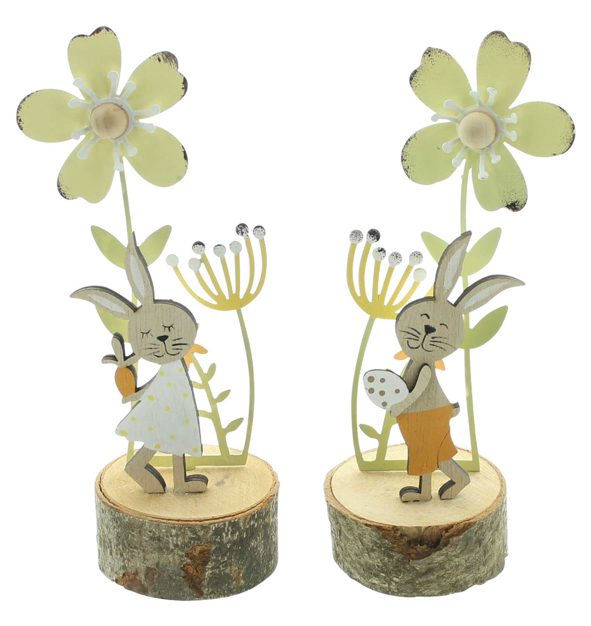 Acheter Lot de 2 lapins "prairie fleurie"  dans la boutique en ligne de Frank Flechtwaren pour Lapin &amp; co