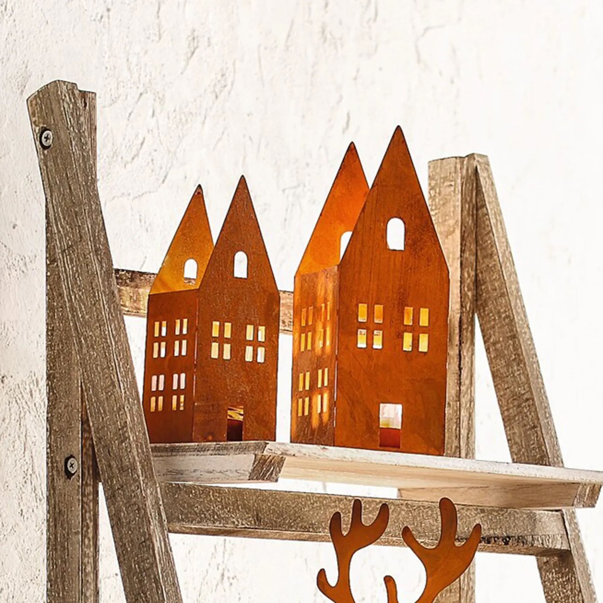 Acheter Lot de 2 lumignons "aspect rouille"  dans la boutique en ligne de Frank Flechtwaren