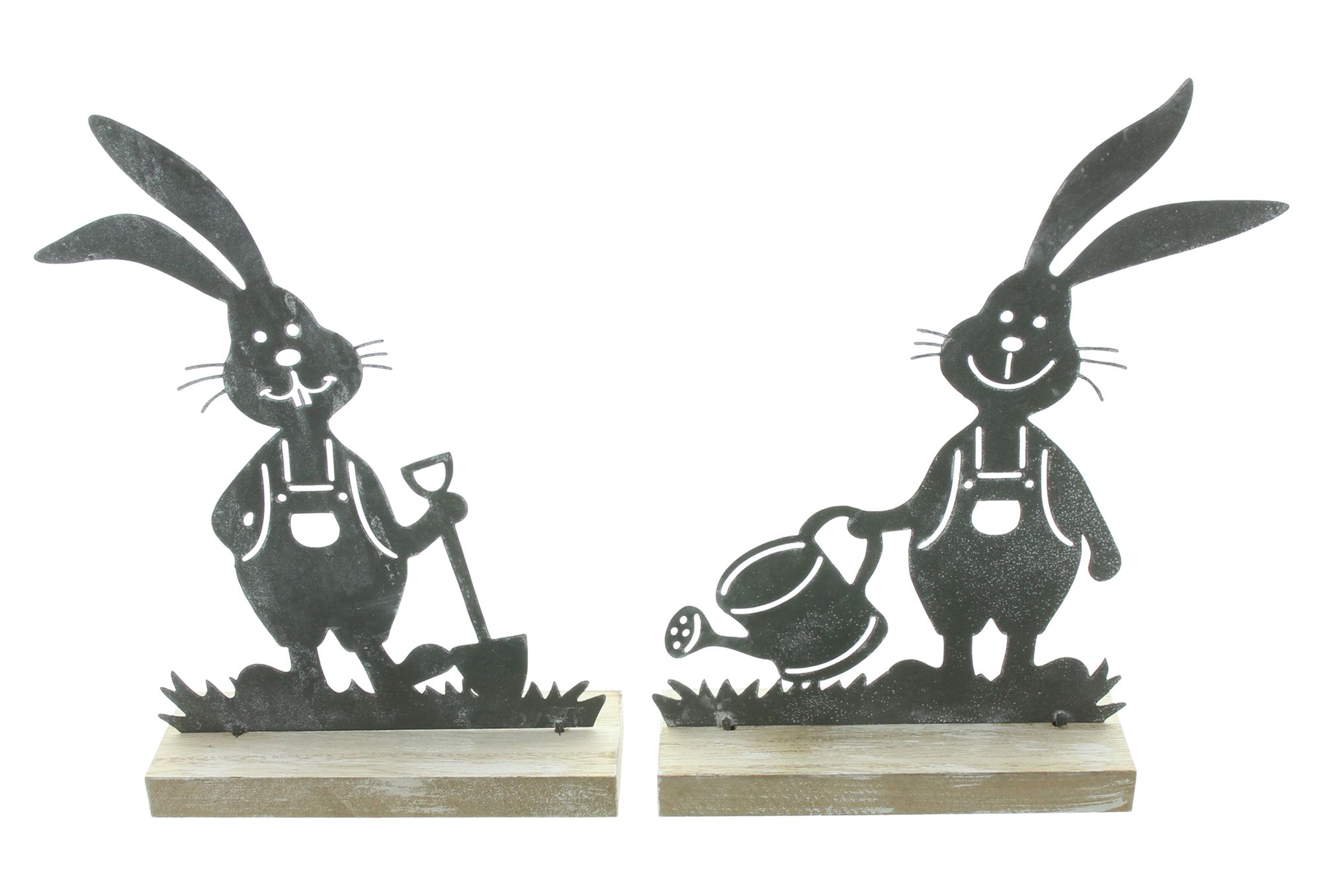 Acheter Lot de 2 lapins "jardinage"  dans la boutique en ligne de Frank Flechtwaren pour Pâques