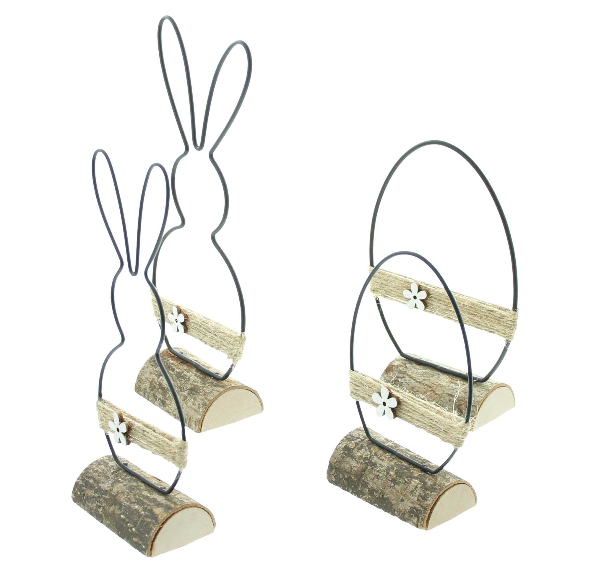 Acheter Lot de 4 décorations de Pâques "moderne"  dans la boutique en ligne de Frank Flechtwaren pour Pâques