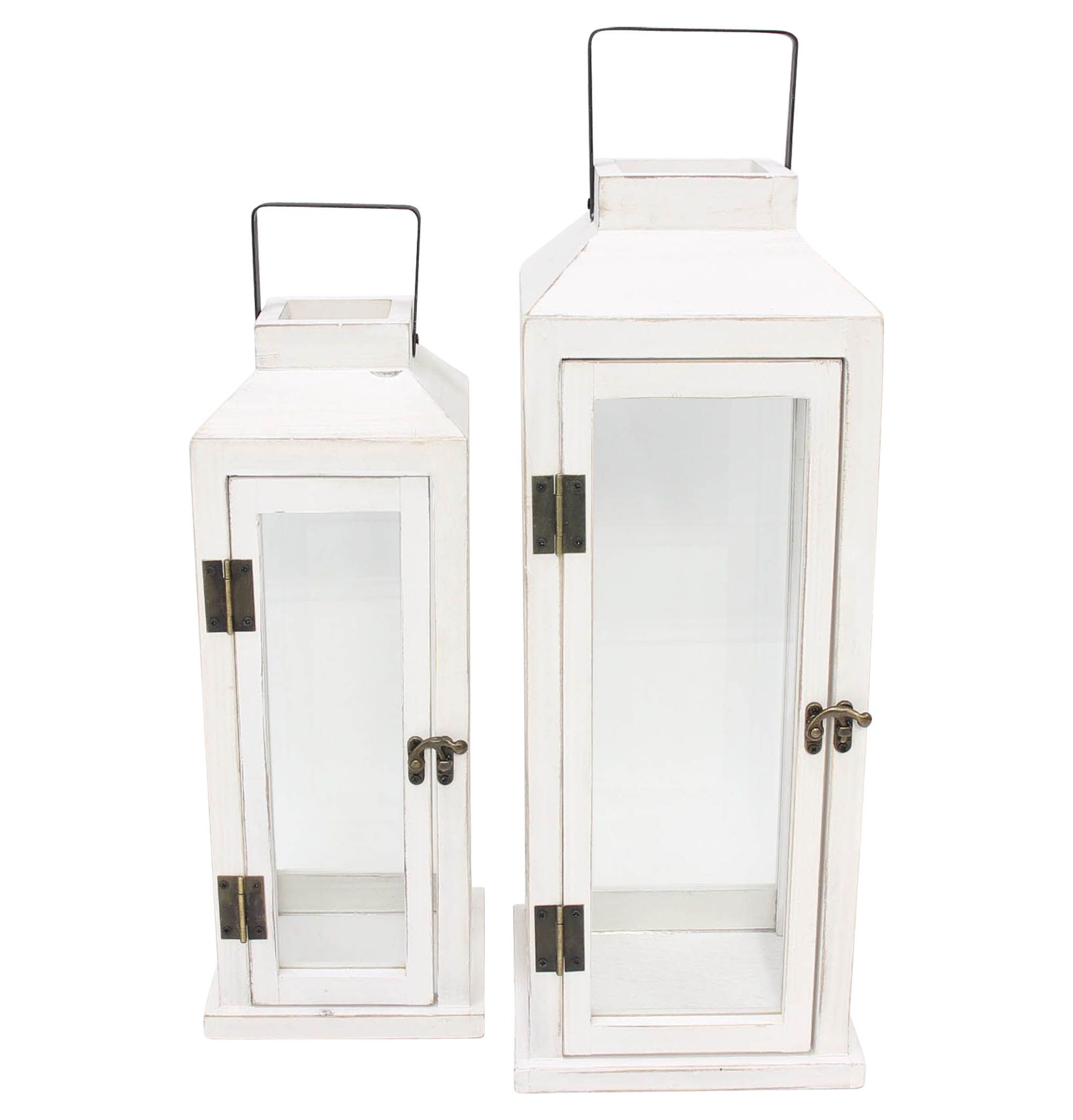 Acheter Lanterne « White washed », lot de 2 dans la boutique en ligne de Frank Flechtwaren pour Lanternes