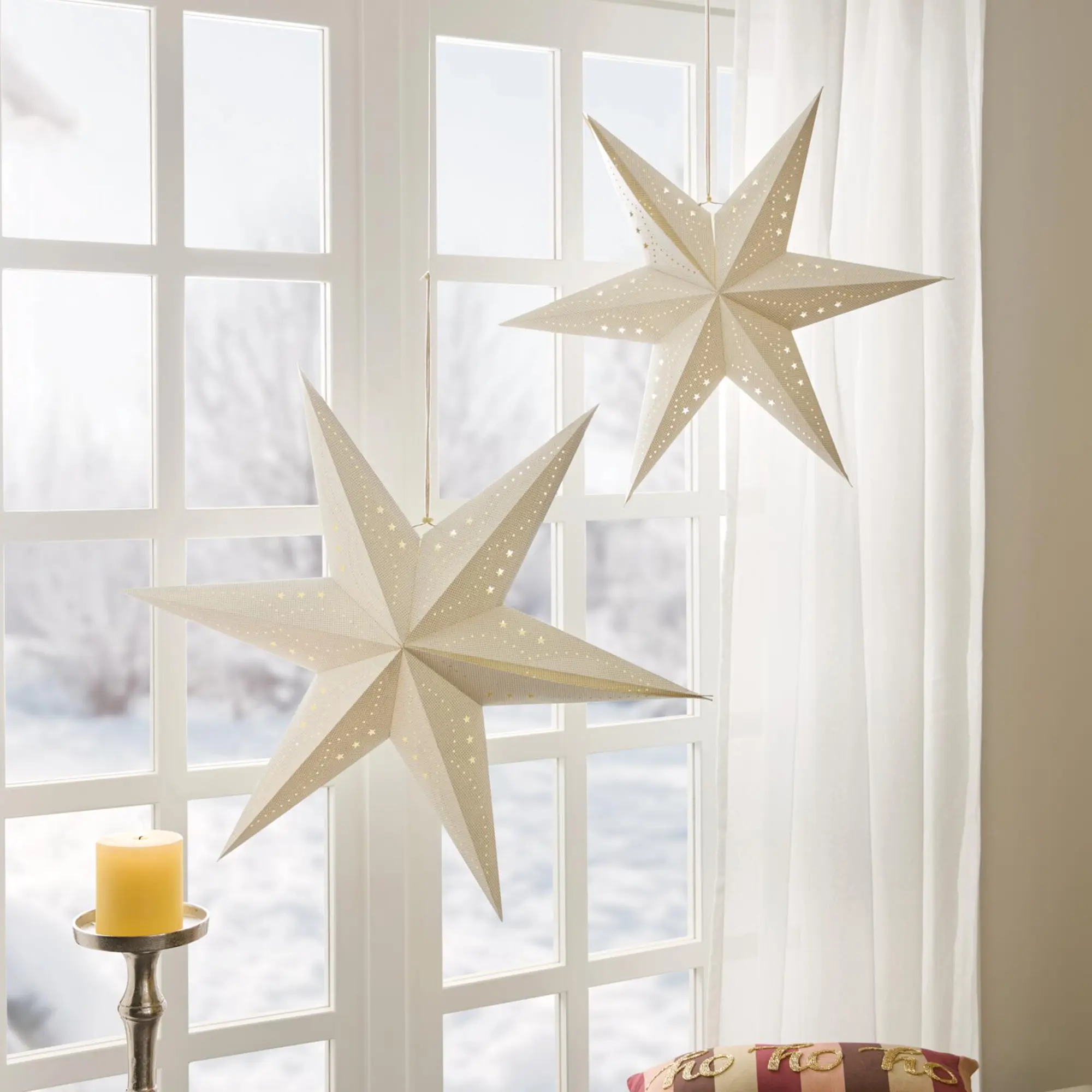 Acheter Deko-Stern "White &amp; Silver", 2er Set  dans la boutique en ligne de Frank Flechtwaren