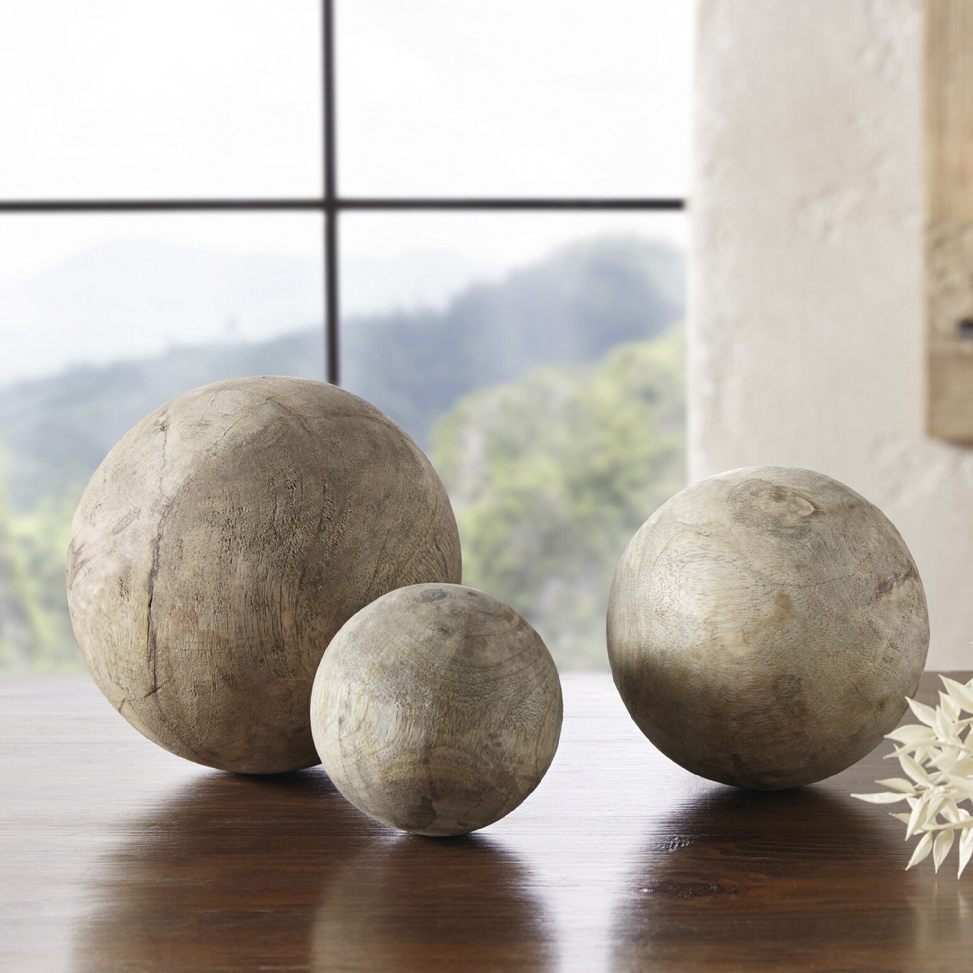 Acheter Lot de 3 boules "Bois de manguier"  dans la boutique en ligne de Frank Flechtwaren