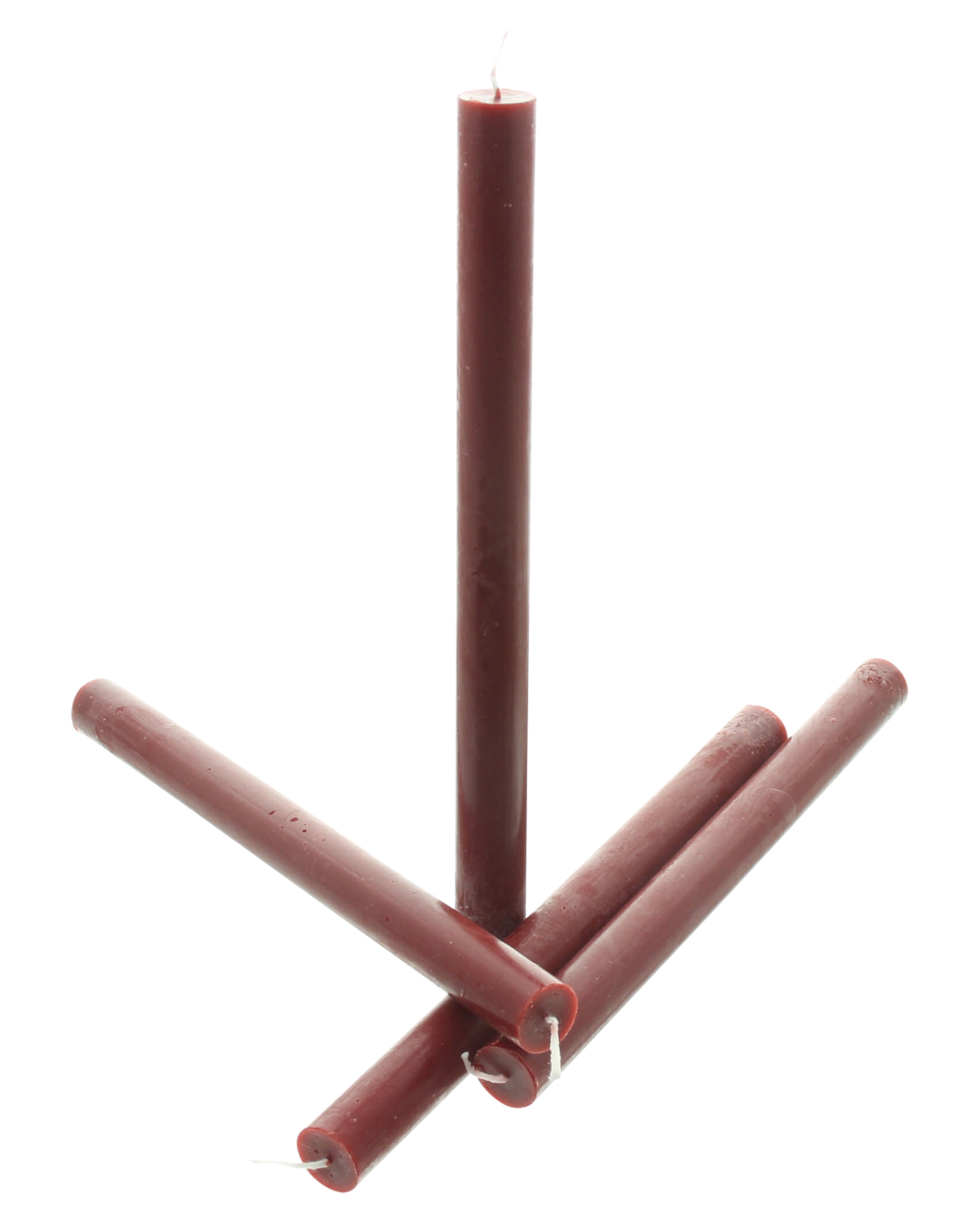 Acheter Lot de 4 bougies tiges "bourgogne"  dans la boutique en ligne de Frank Flechtwaren pour Bougies &amp; LEDs