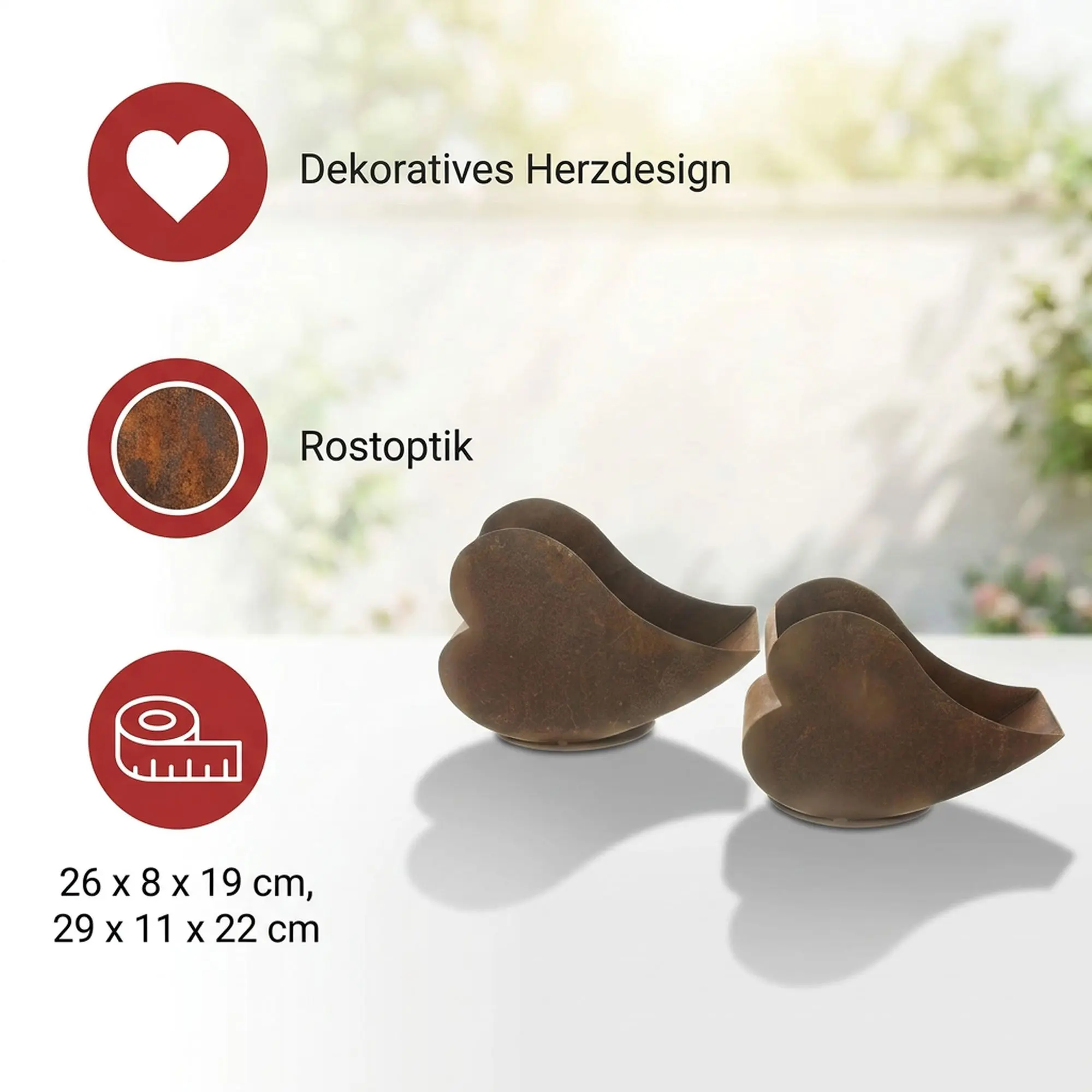 Acheter Lot de 2 jardinières "coeurs"  dans la boutique en ligne de Frank Flechtwaren pour Pots de fleurs