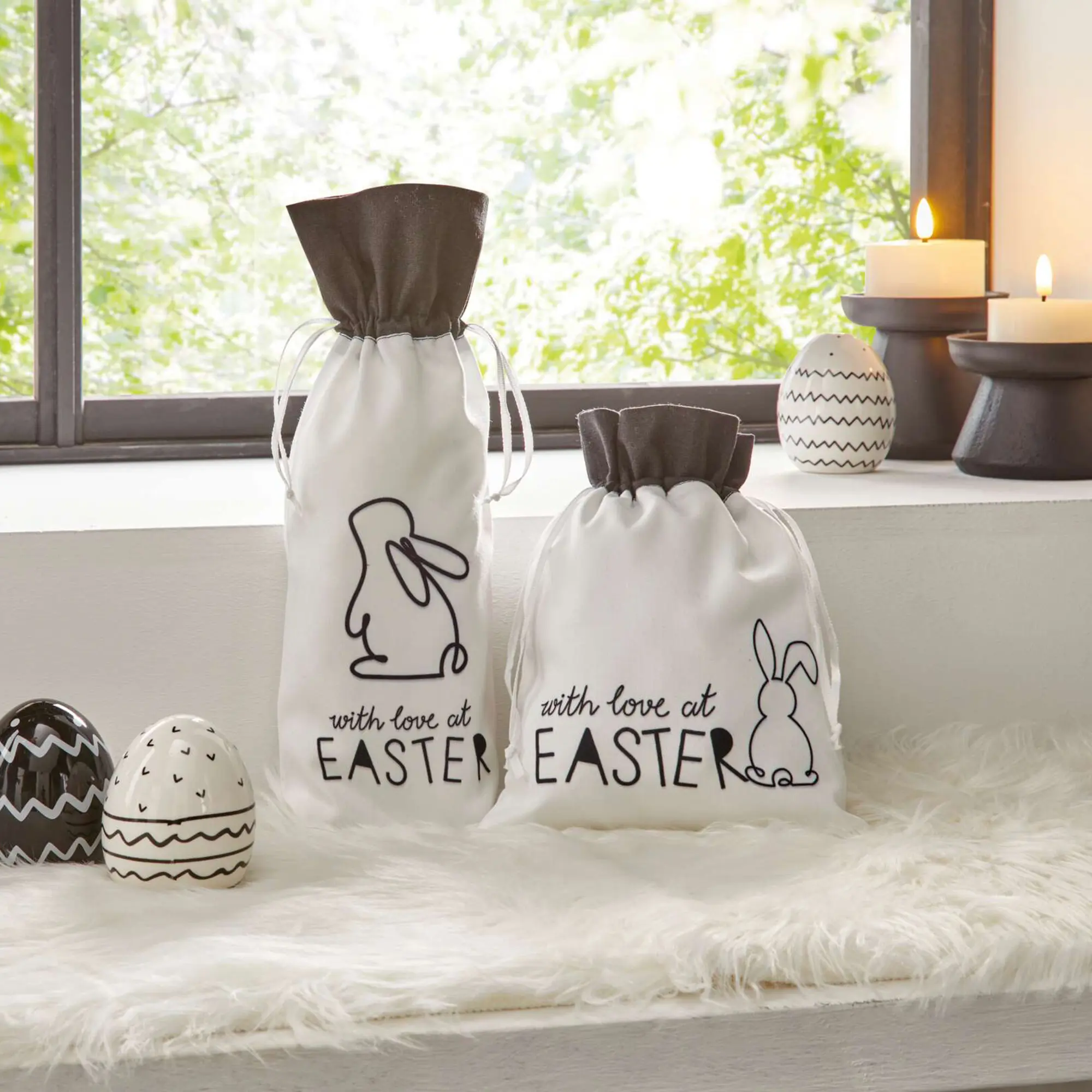 Acheter Lot de 2 petits sacs cadeaux "Lovely Easter"  dans la boutique en ligne de Frank Flechtwaren
