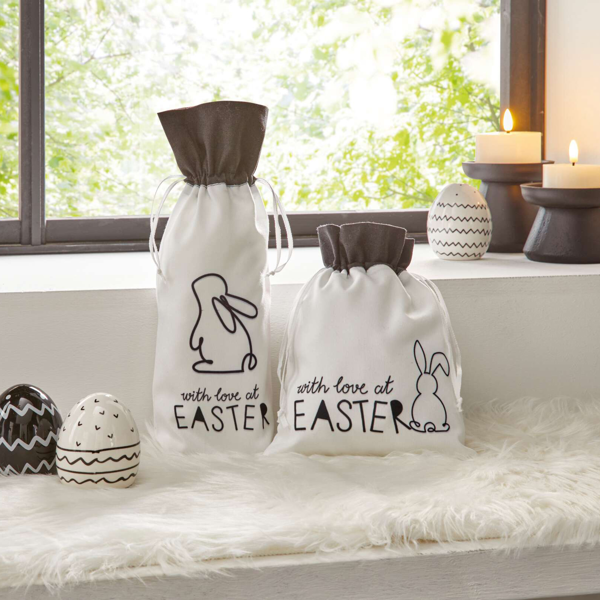 Acheter Lot de 2 petits sacs cadeaux "Lovely Easter"  dans la boutique en ligne de Frank Flechtwaren