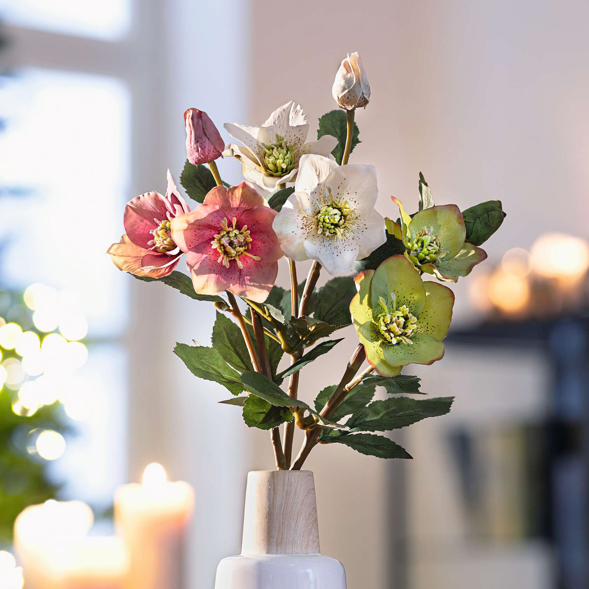 Acheter Lot de 3 fleurs artificielles "rose de Noël"  dans la boutique en ligne de Frank Flechtwaren
