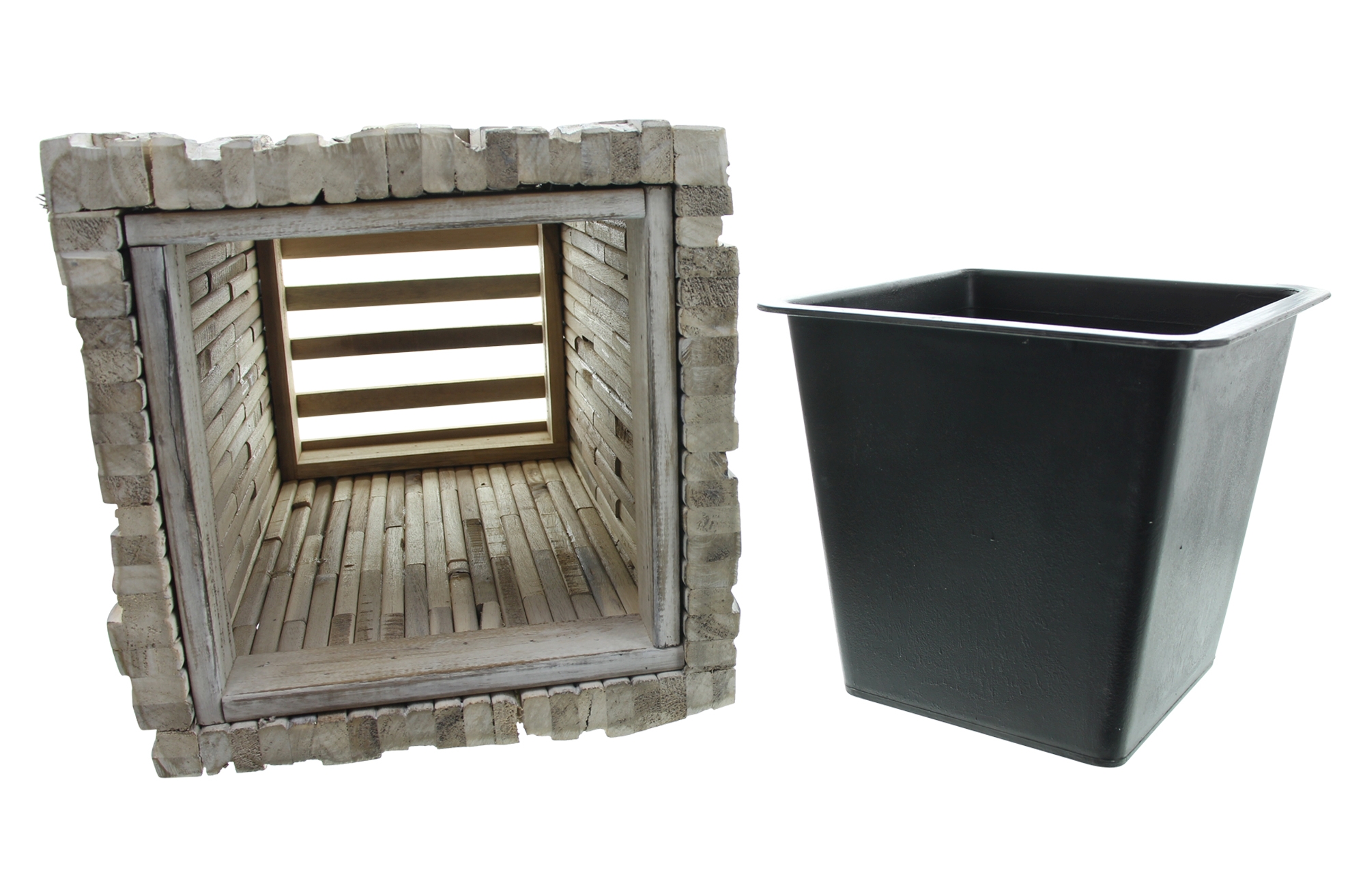 Acheter Cache-pot "bouts de bois"  dans la boutique en ligne de Frank Flechtwaren pour Jardinières