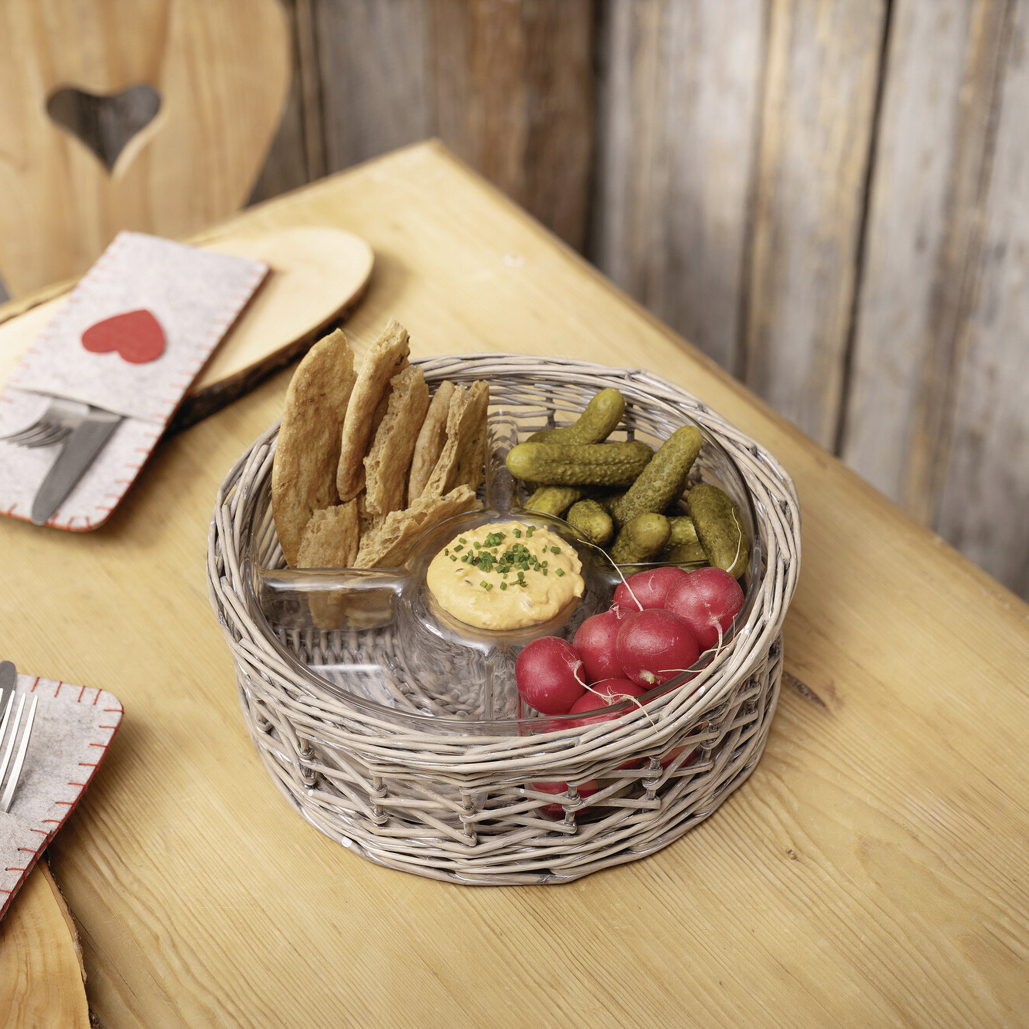 Acheter Plateau snack "osier"  dans la boutique en ligne de Frank Flechtwaren