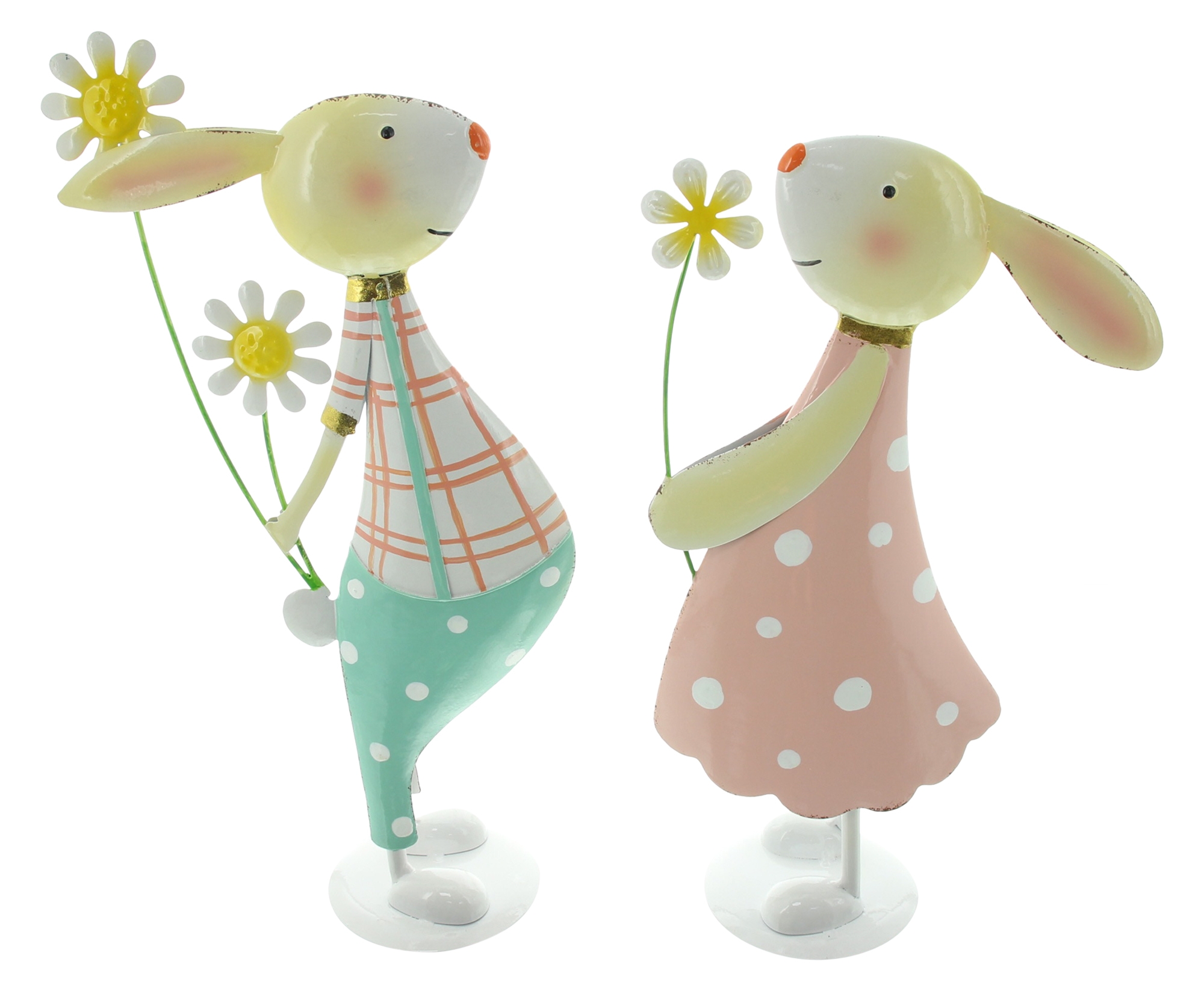 Acheter Lot de 2 figurines "lapins amoureux"  dans la boutique en ligne de Frank Flechtwaren pour Pâques colorée