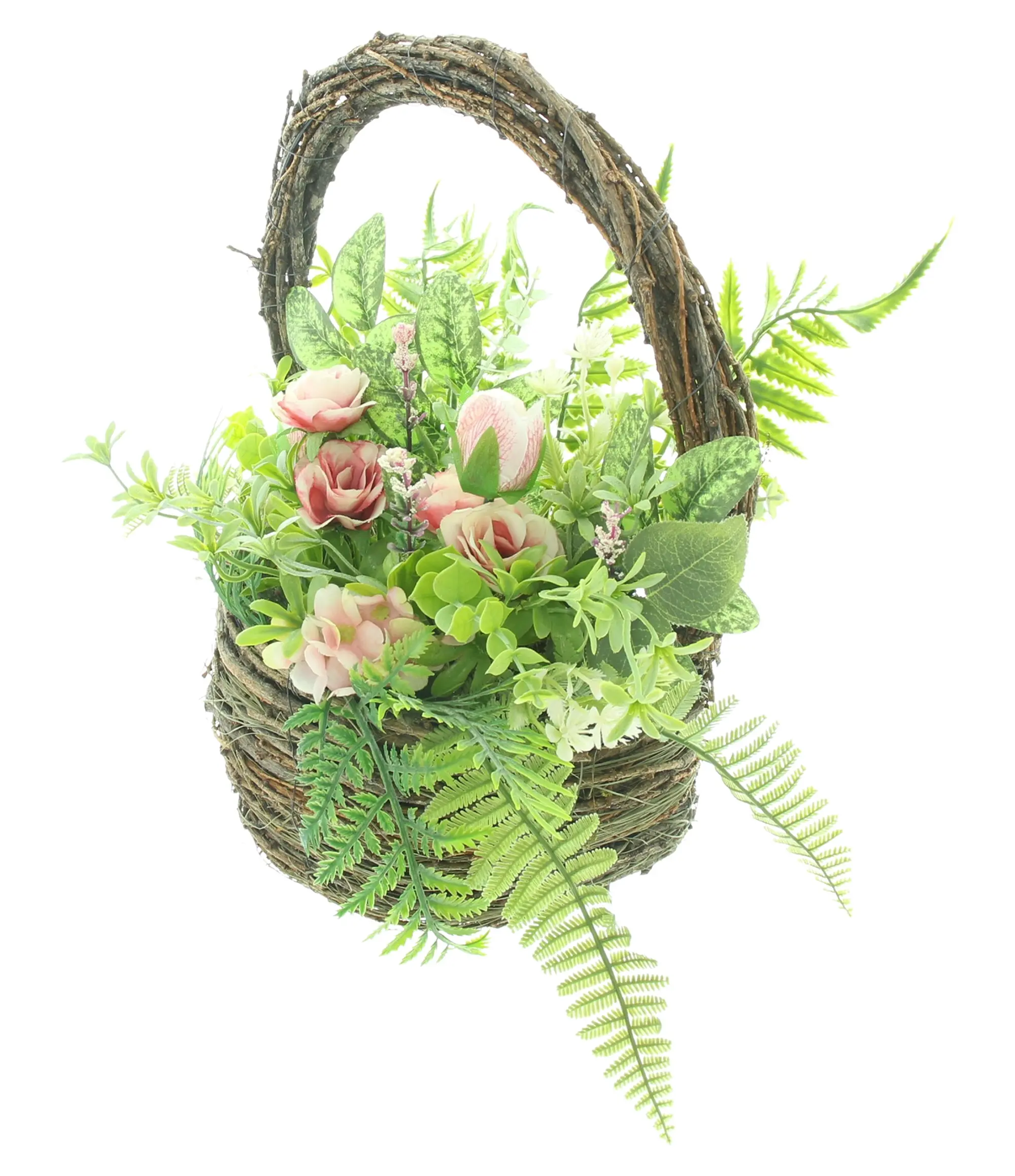 Acheter Panier de fleurs artificielles "rose tendre"  dans la boutique en ligne de Frank Flechtwaren pour Planteur