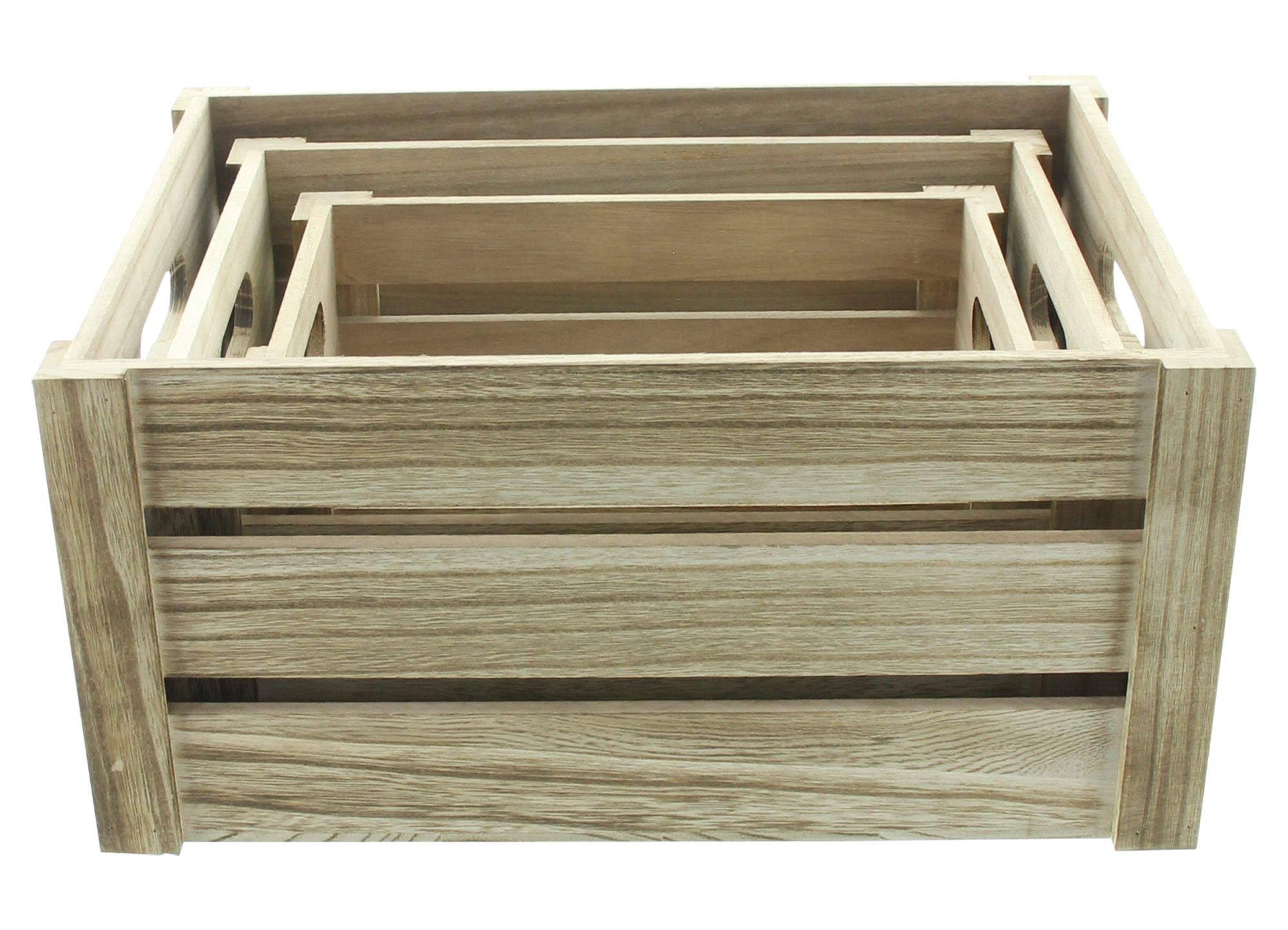 Acheter Lot de 3 caisses en bois "Basic"  dans la boutique en ligne de Frank Flechtwaren pour Jardin de Pâques coloré