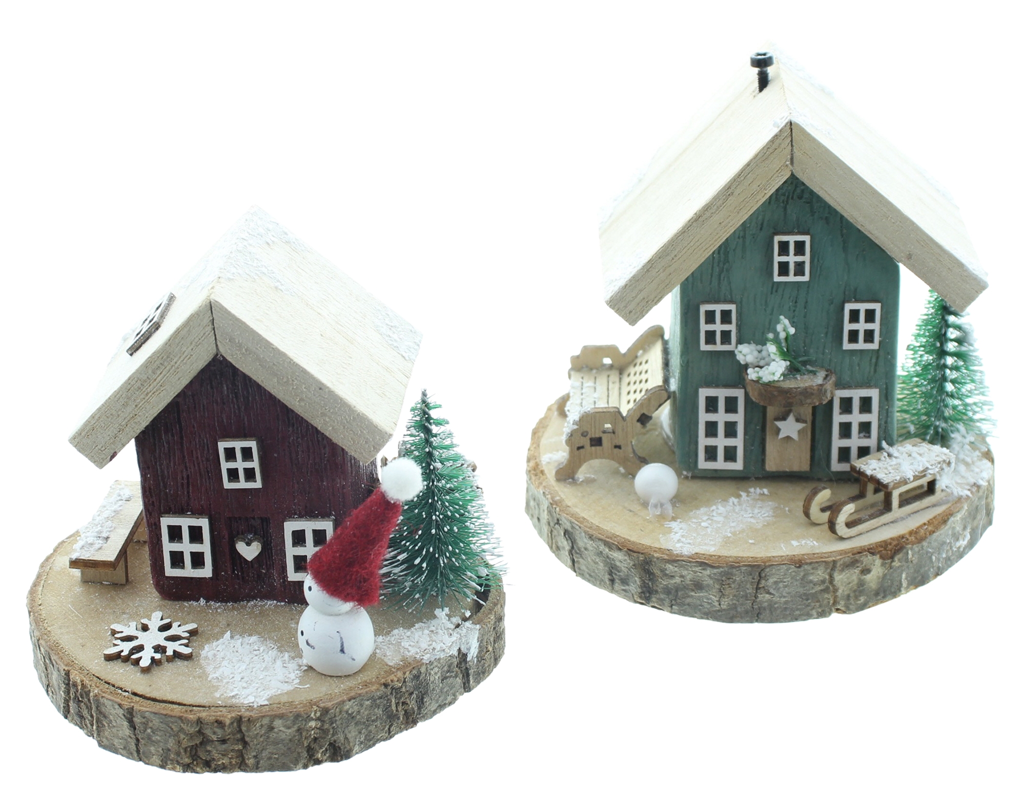 Acheter Lot de 2 maisons décoratives "hiver"  dans la boutique en ligne de Frank Flechtwaren pour Maison, Maisonette &amp; co.