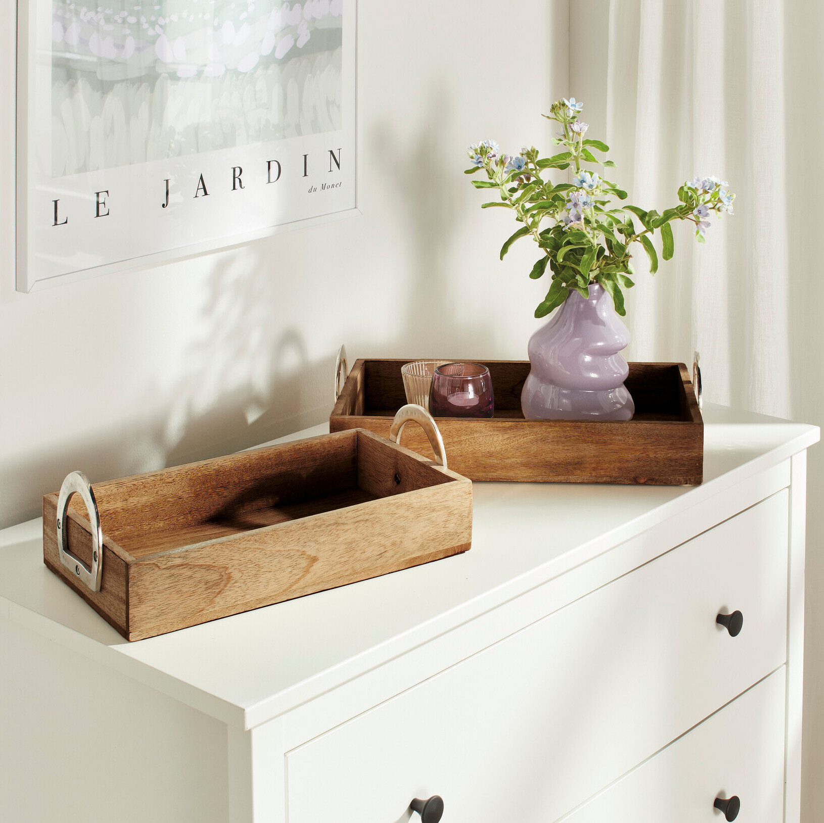 Acheter Lot de 2 plateaux "bois de manguier"  dans la boutique en ligne de Frank Flechtwaren