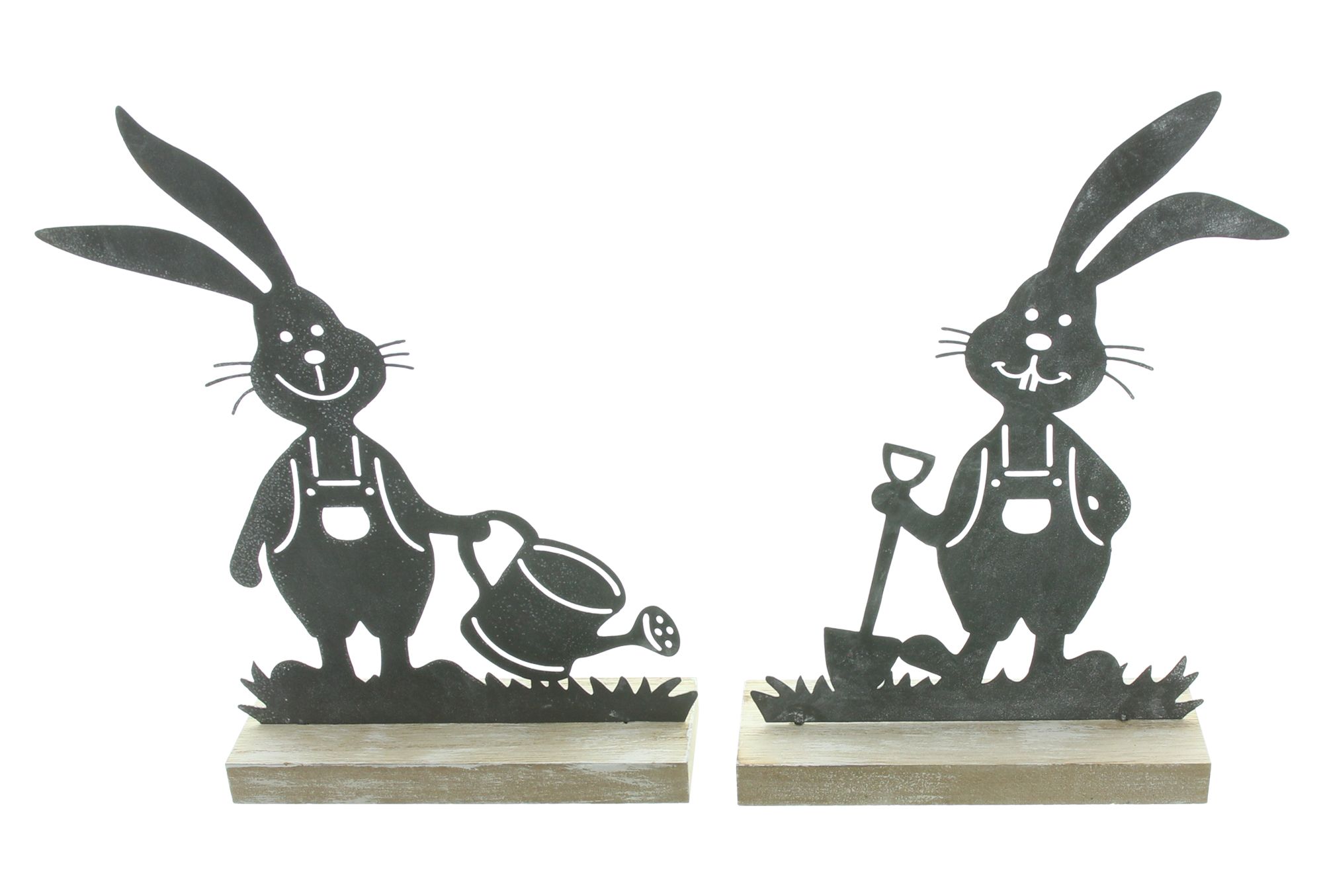 Acheter Lot de 2 lapins "jardinage"  dans la boutique en ligne de Frank Flechtwaren pour Pâques