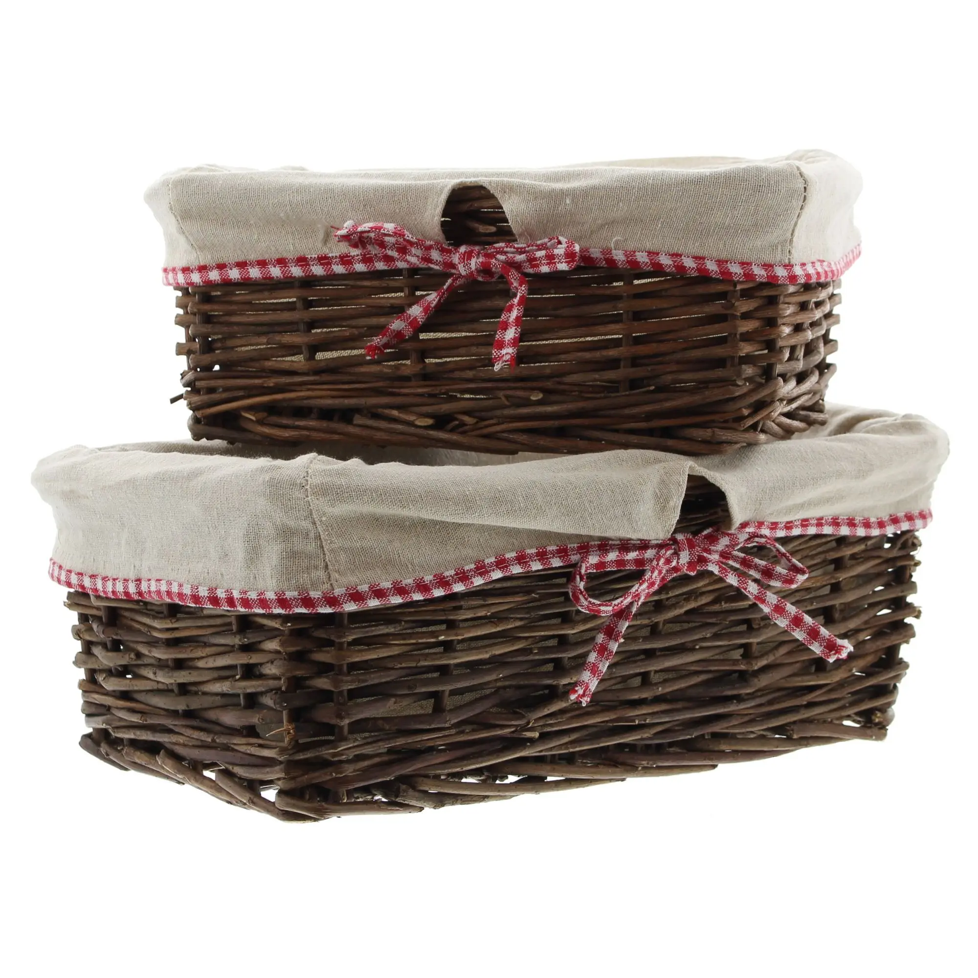Acheter Lot de 2 paniers "ruban quadrillé"  dans la boutique en ligne de Frank Flechtwaren pour Paniers de remplissage &amp; universels