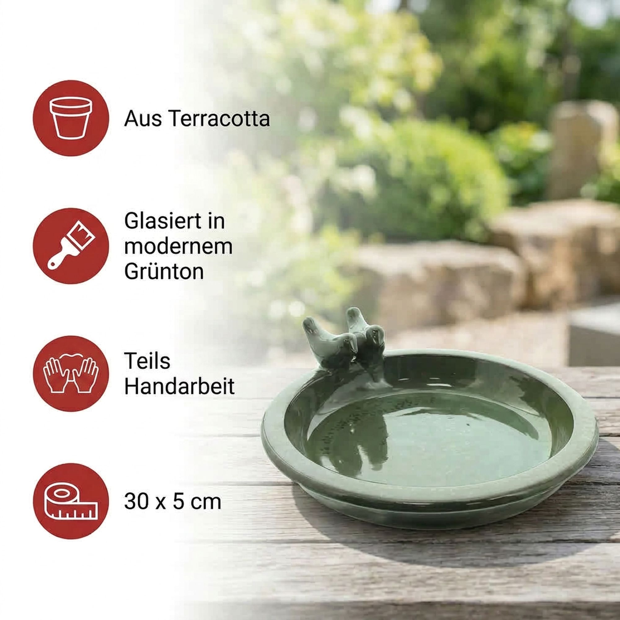 Acheter Abreuvoir pour oiseaux "Jardin d'oliviers"  dans la boutique en ligne de Frank Flechtwaren pour Nichoirs &amp; abreuvoirs pour oiseaux