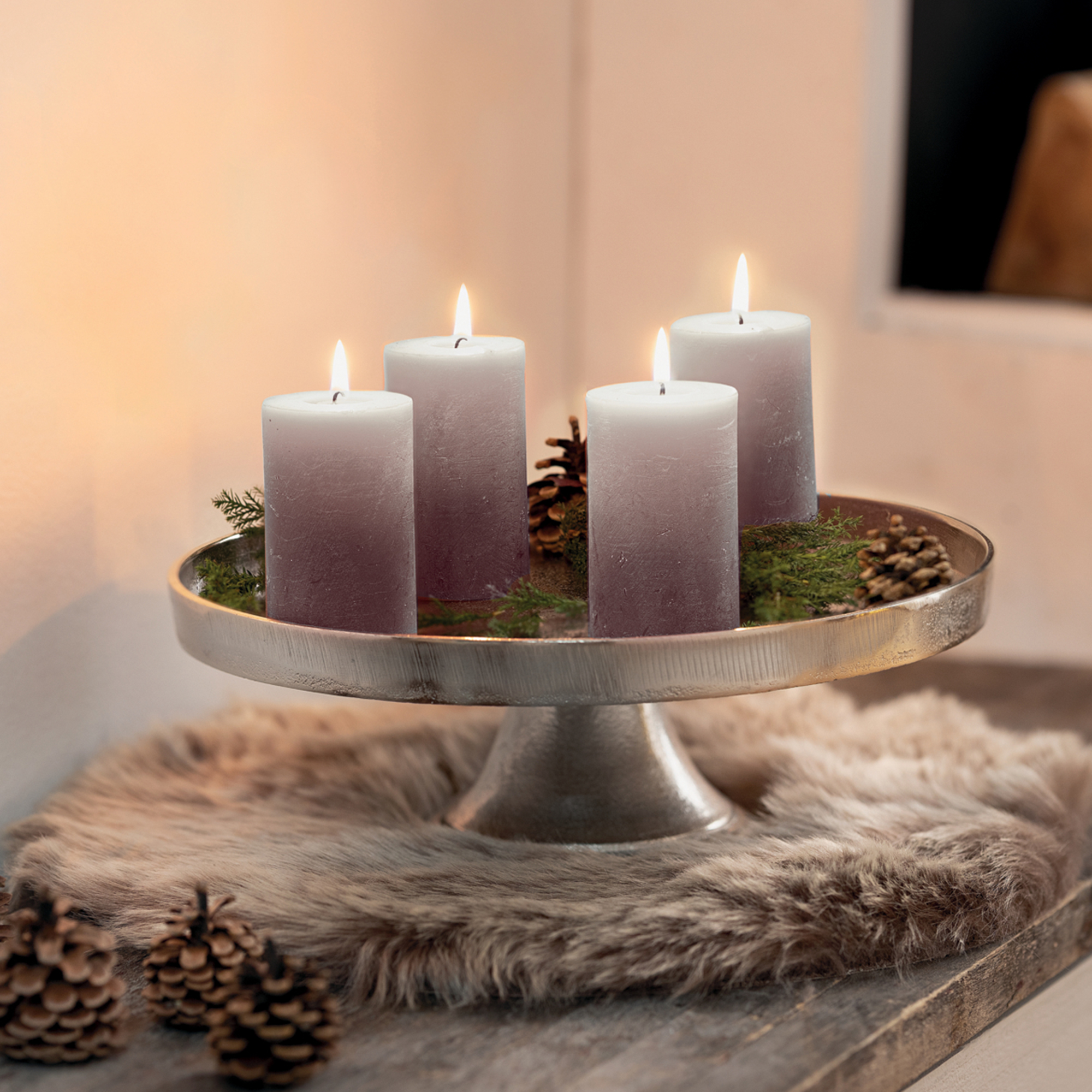 Acheter Lot de 4 bougies "noix"  dans la boutique en ligne de Frank Flechtwaren